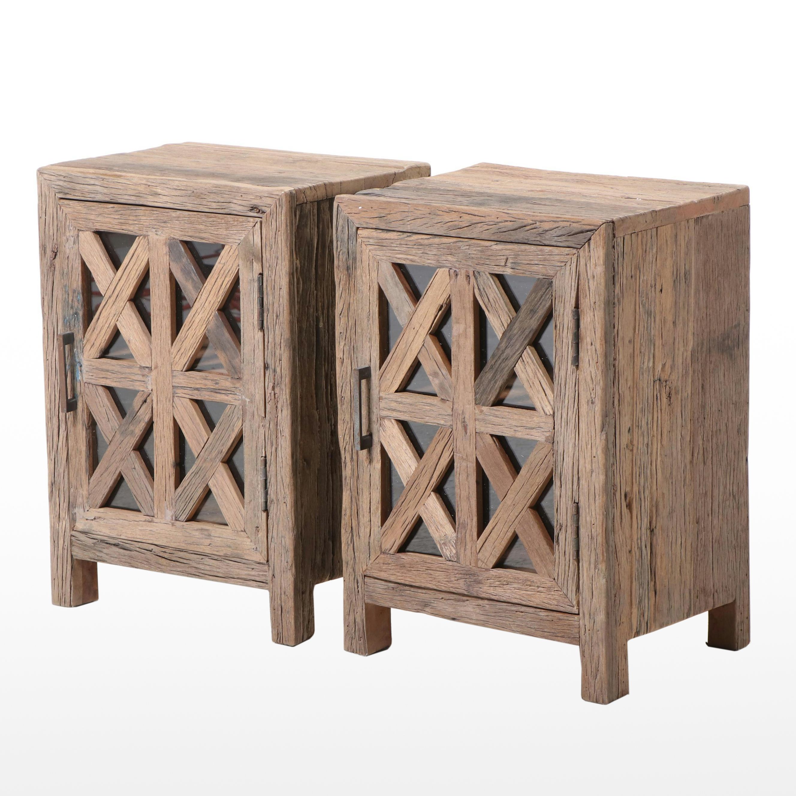 Pair of Indian Carved Wood Side Tables