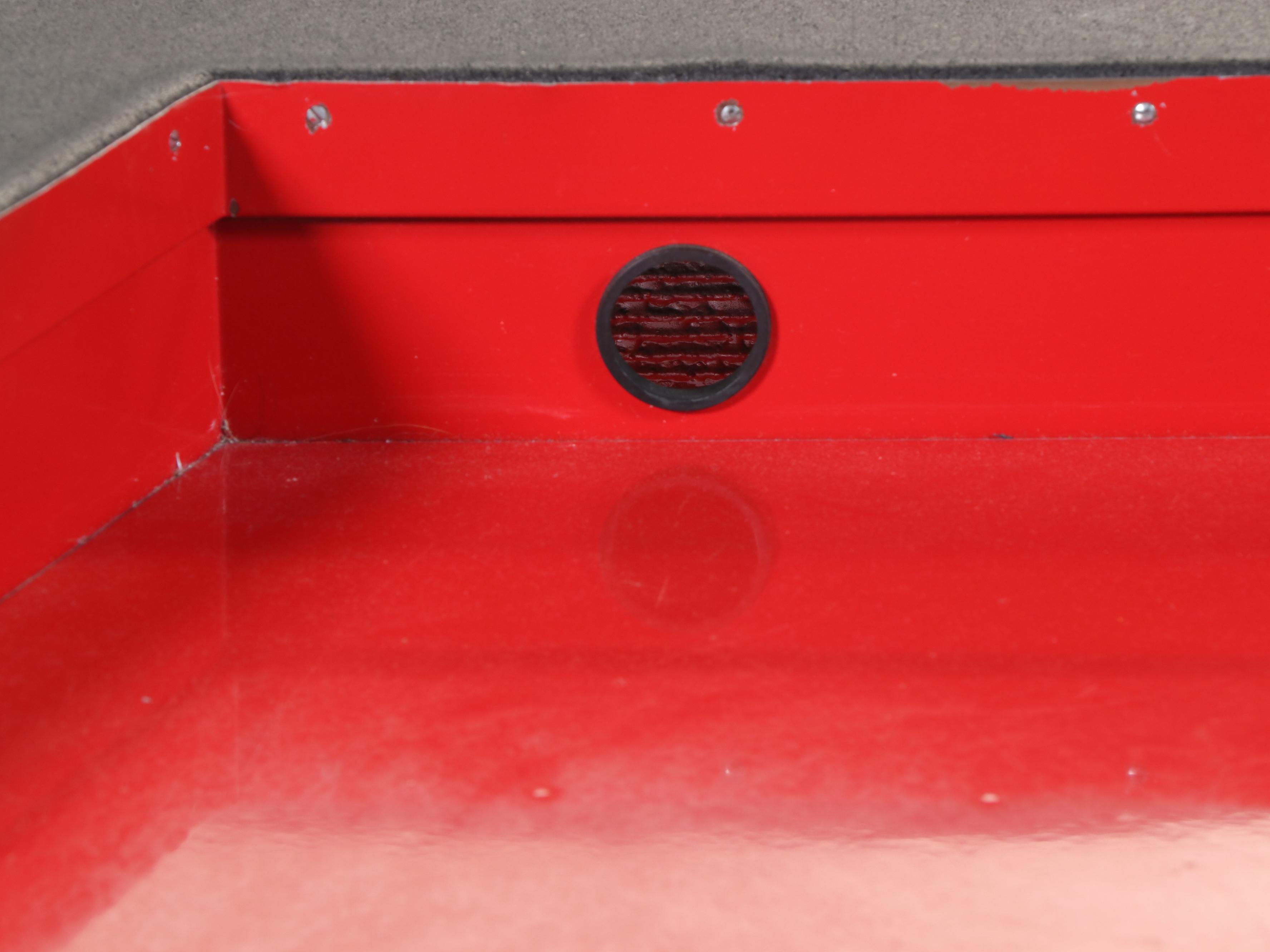 Red Finished Metal Tanker Desk with Globe-Wernicke Chair
