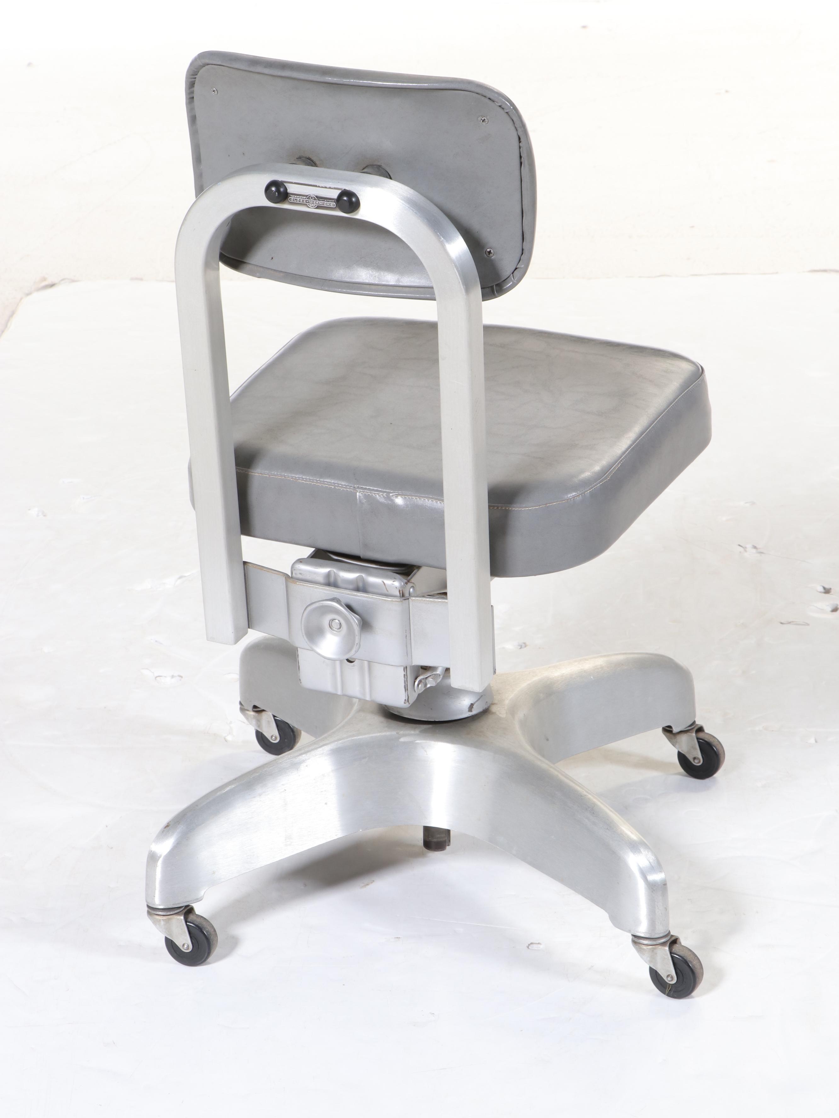 Red Finished Metal Tanker Desk with Globe-Wernicke Chair