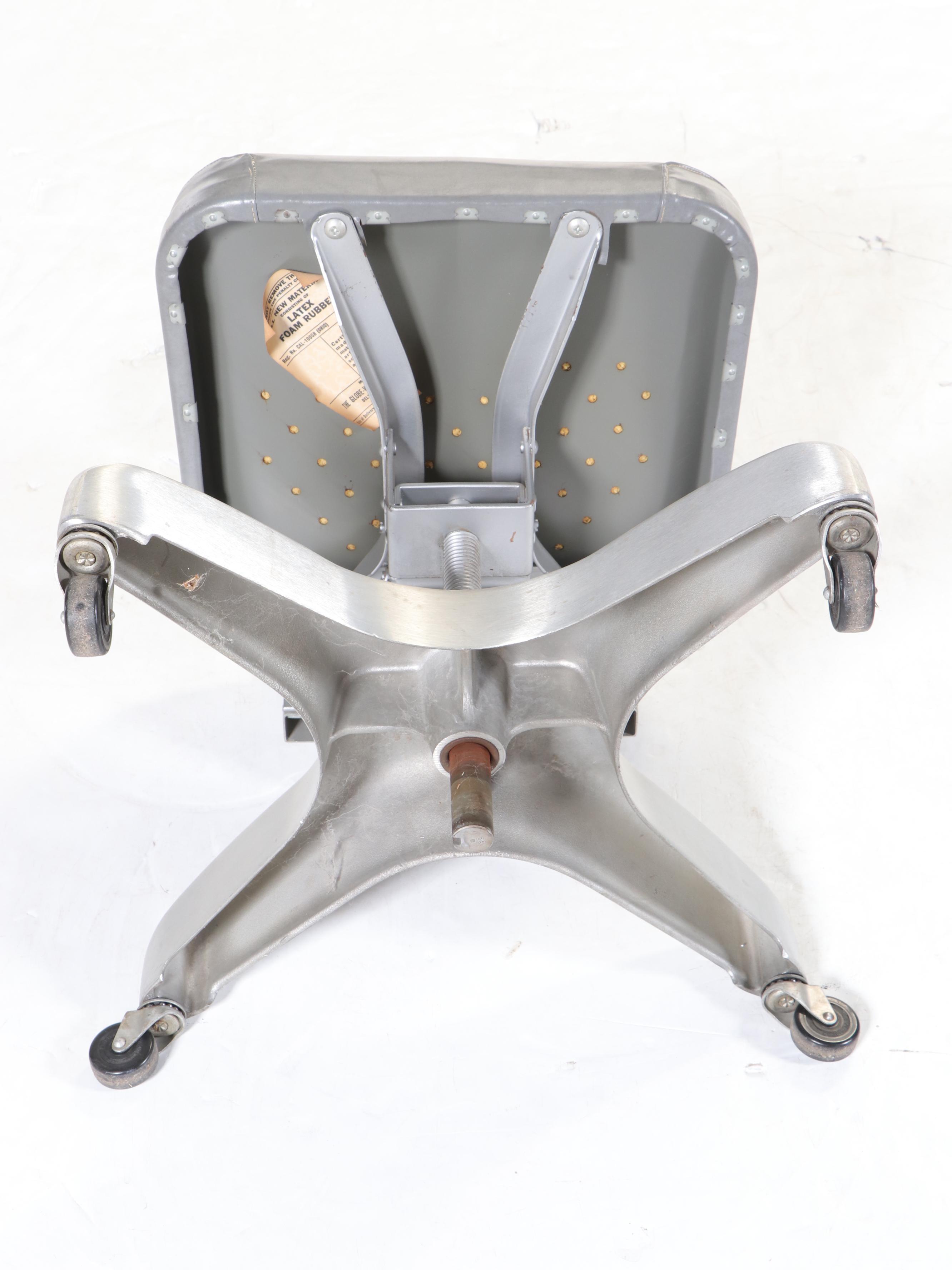 Red Finished Metal Tanker Desk with Globe-Wernicke Chair