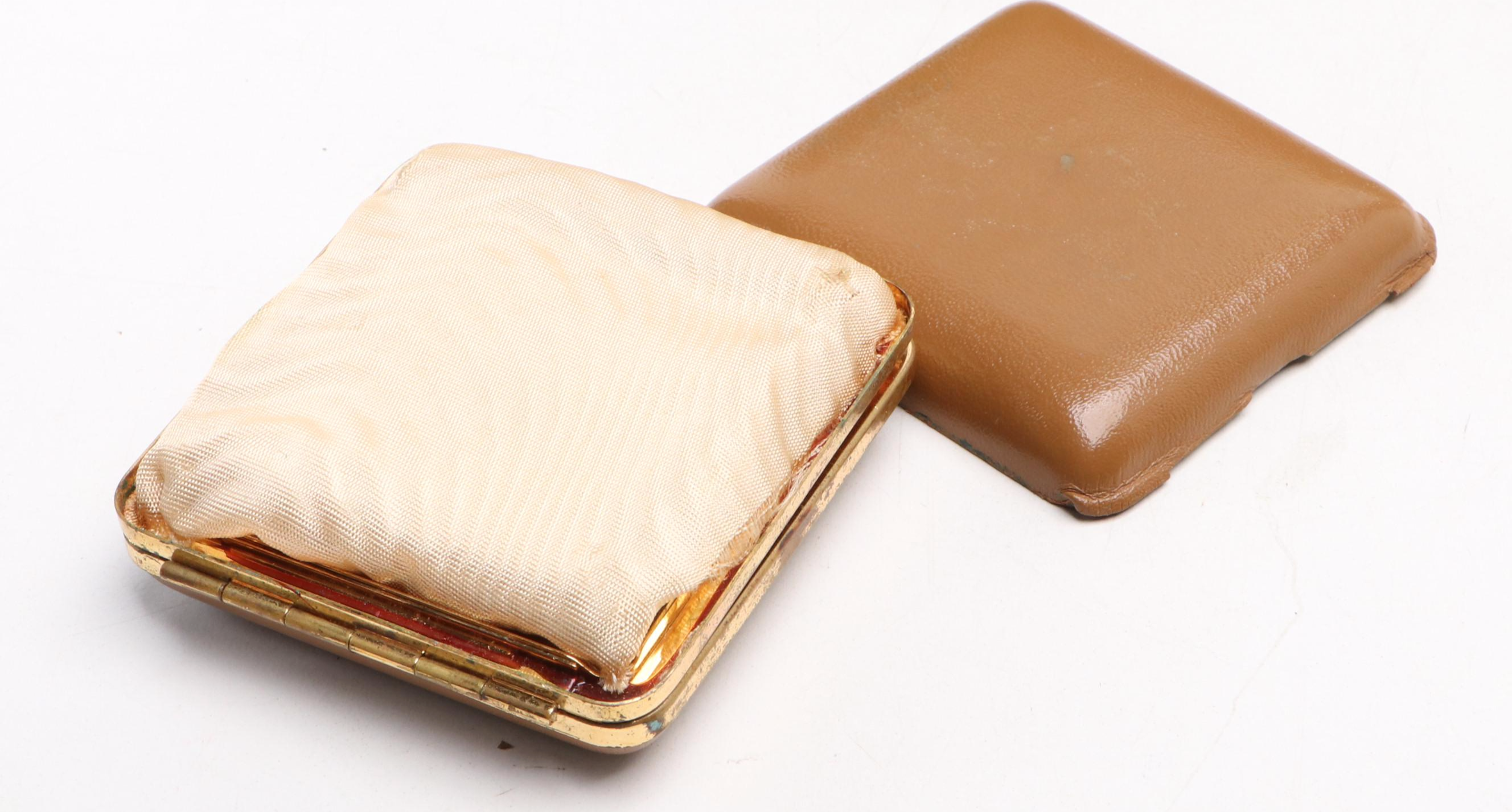 Wood Decoupage Purse, Seth Thomas Traveling Clock and Antique Umbrella Handle