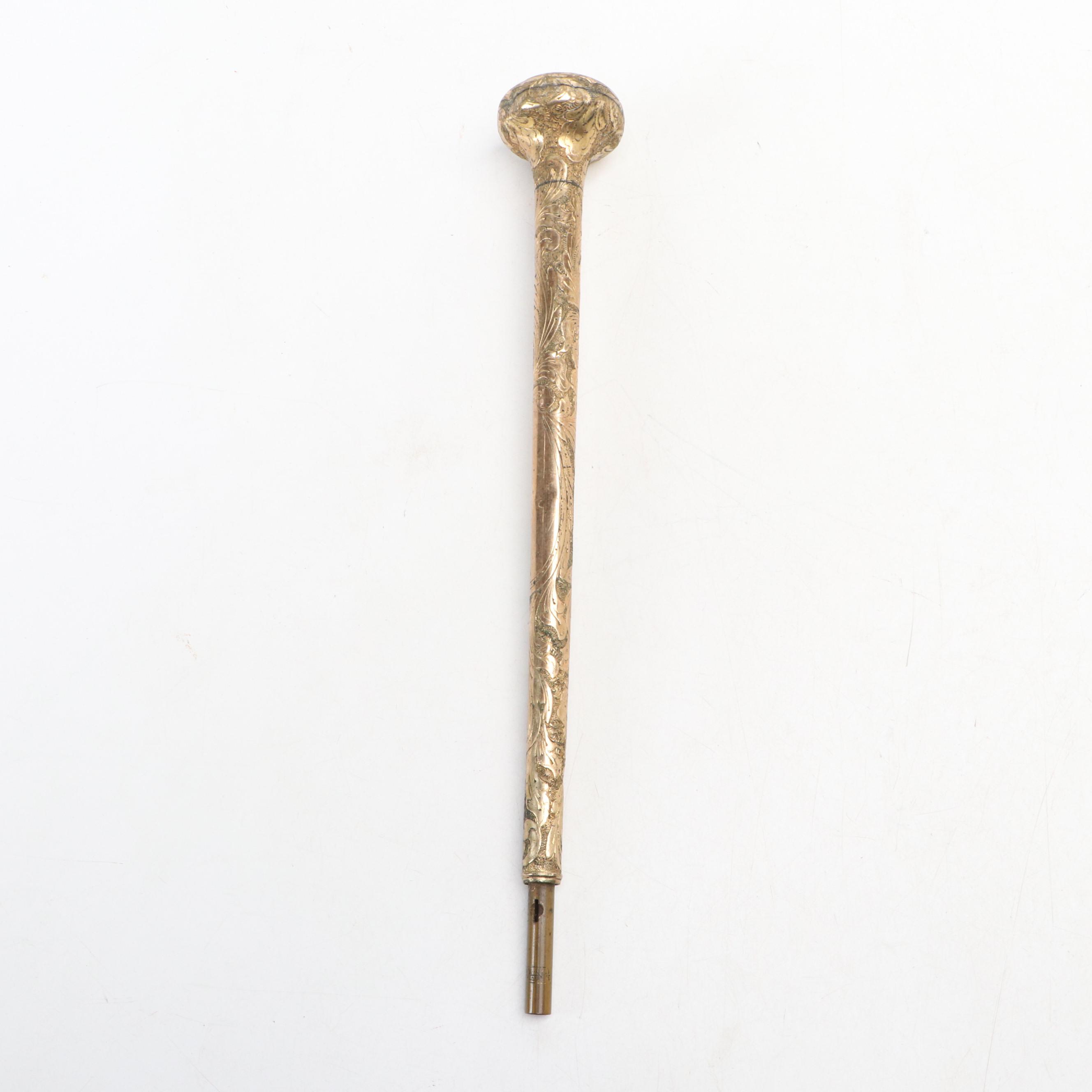 Wood Decoupage Purse, Seth Thomas Traveling Clock and Antique Umbrella Handle