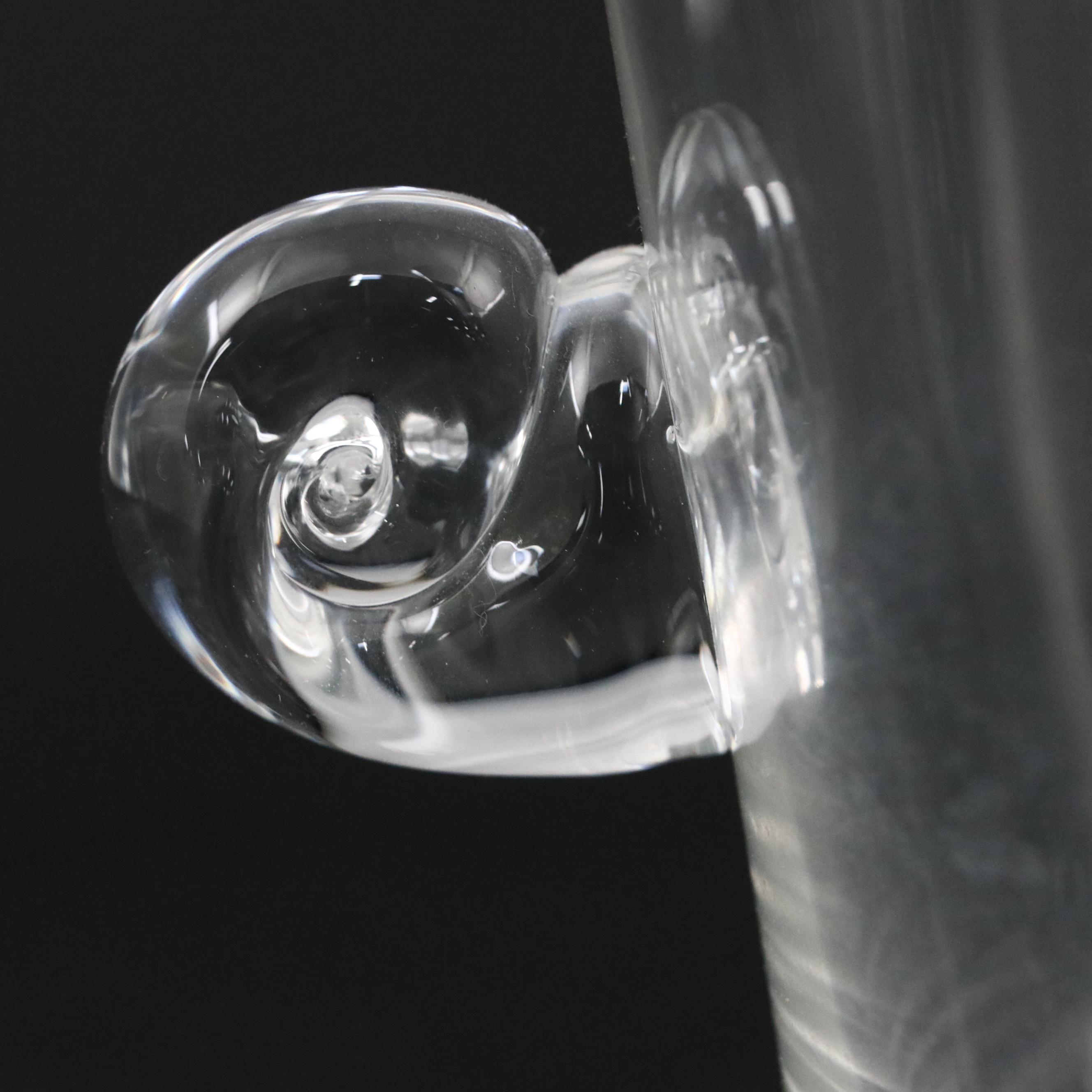 Tiffany & Co. "Scroll Handled" Crystal Ice Bucket with Acrylic Tongs