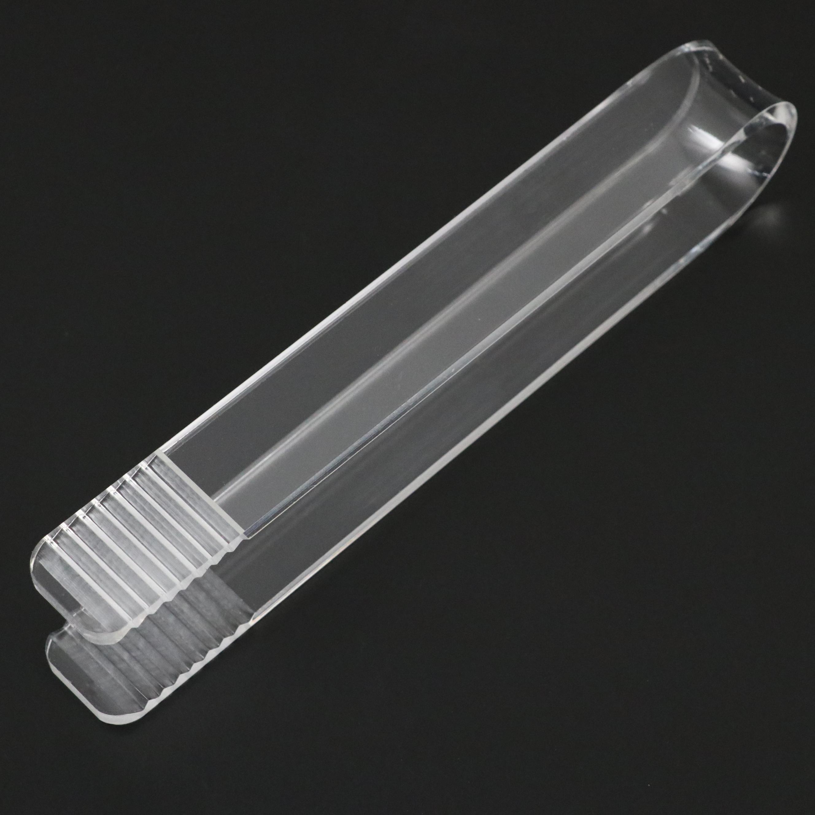 Tiffany & Co. "Scroll Handled" Crystal Ice Bucket with Acrylic Tongs