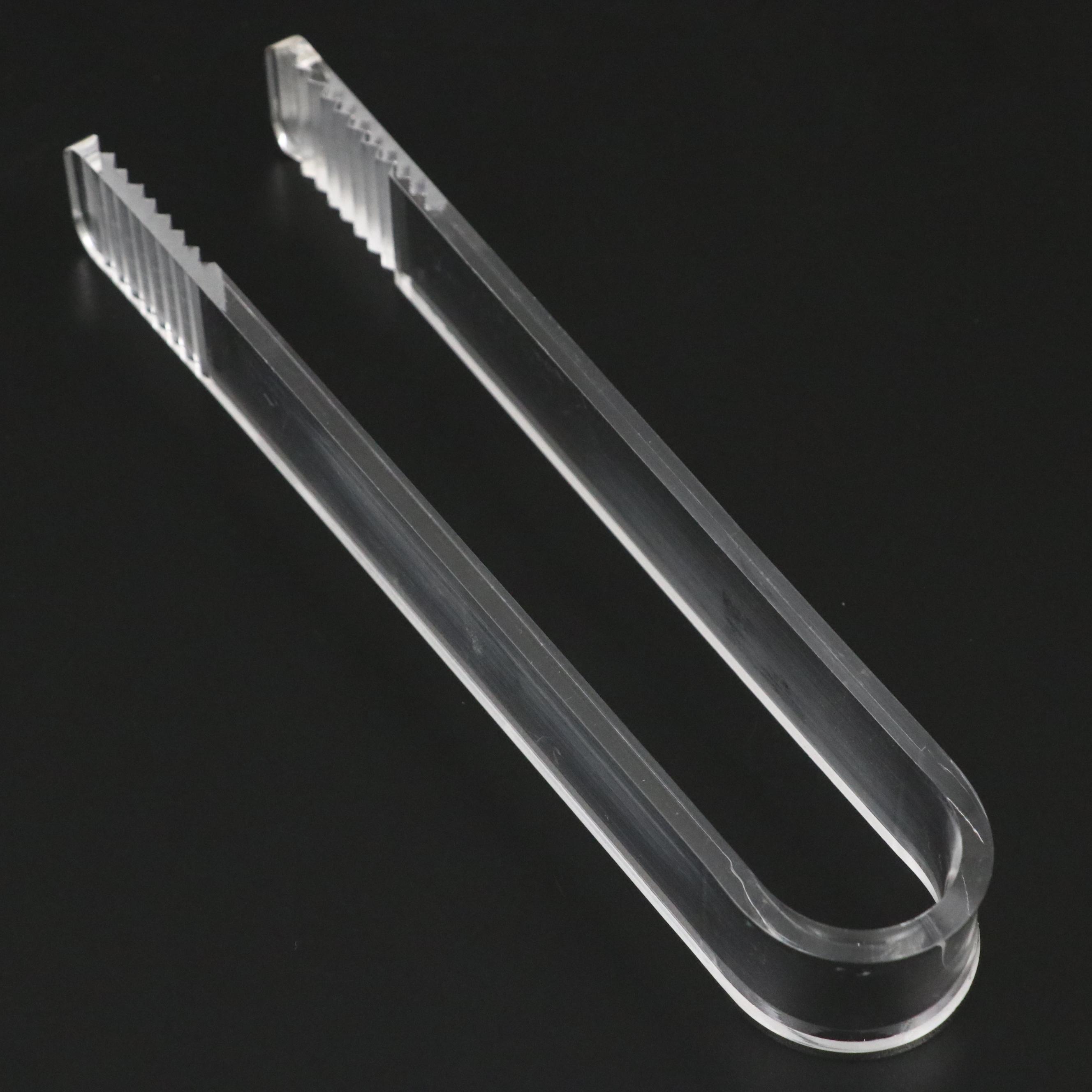 Tiffany & Co. "Scroll Handled" Crystal Ice Bucket with Acrylic Tongs