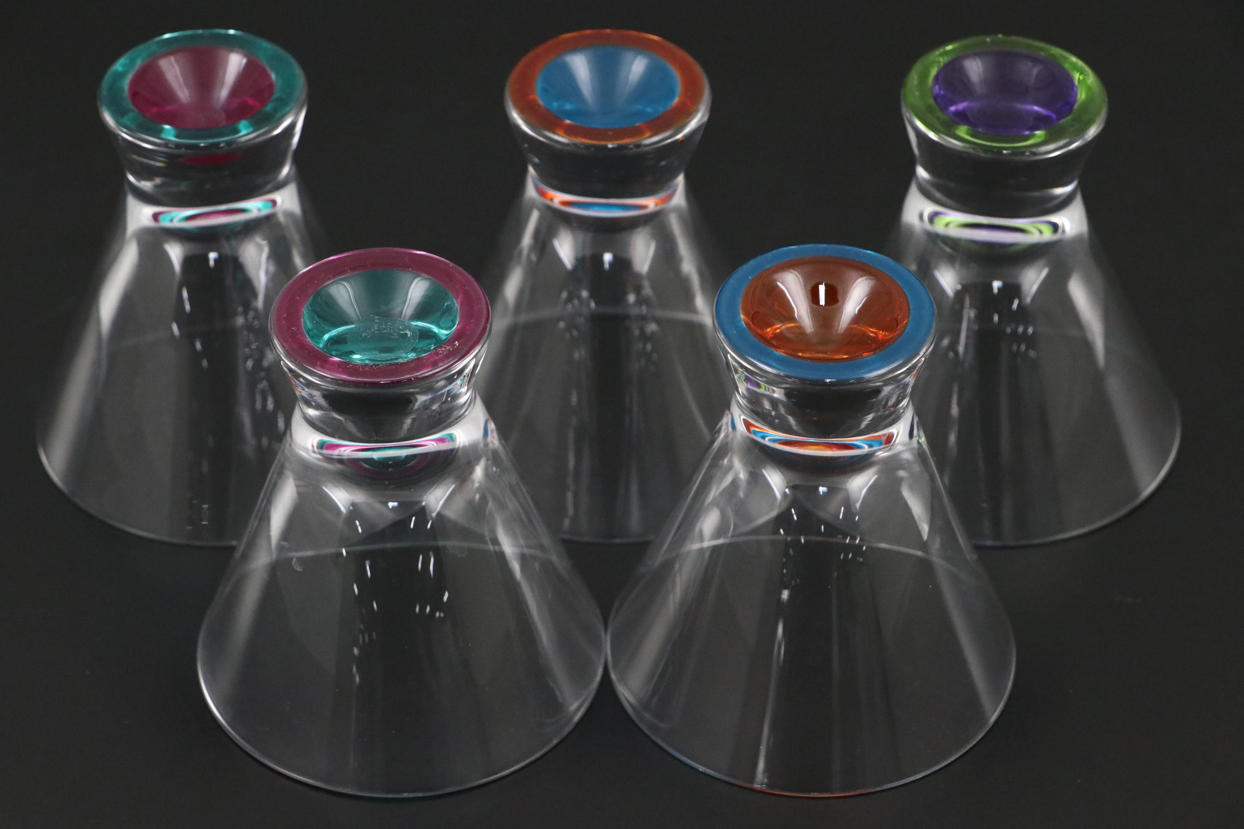 Dansk "Spectra" Glass Liquor Cocktail Glasses, 2003–2007