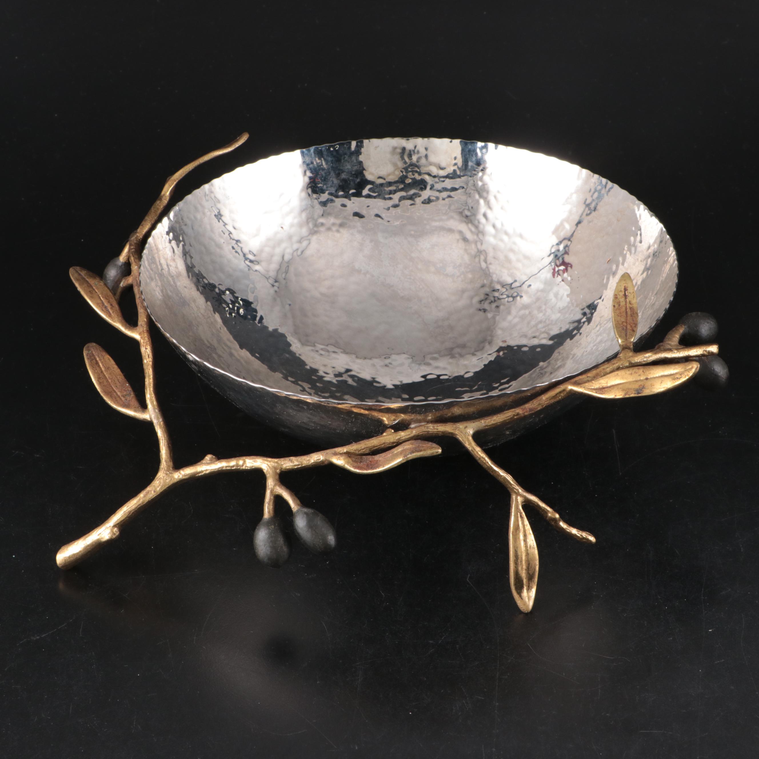 Michael Aram "Olive Branch" Metal Catch All Bowl and Picture Frame