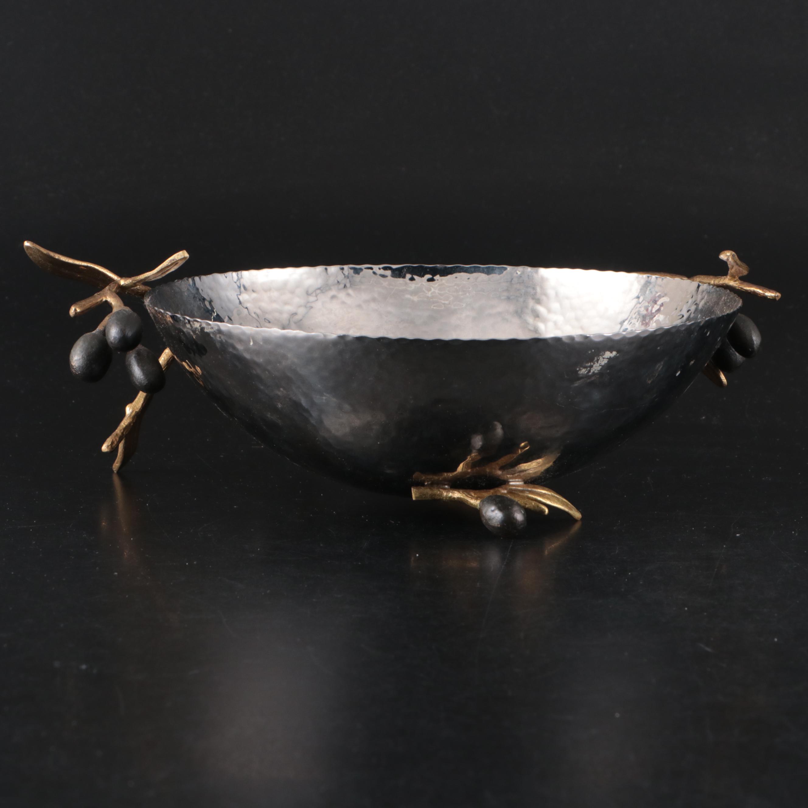 Michael Aram "Olive Branch" Metal Catch All Bowl and Picture Frame