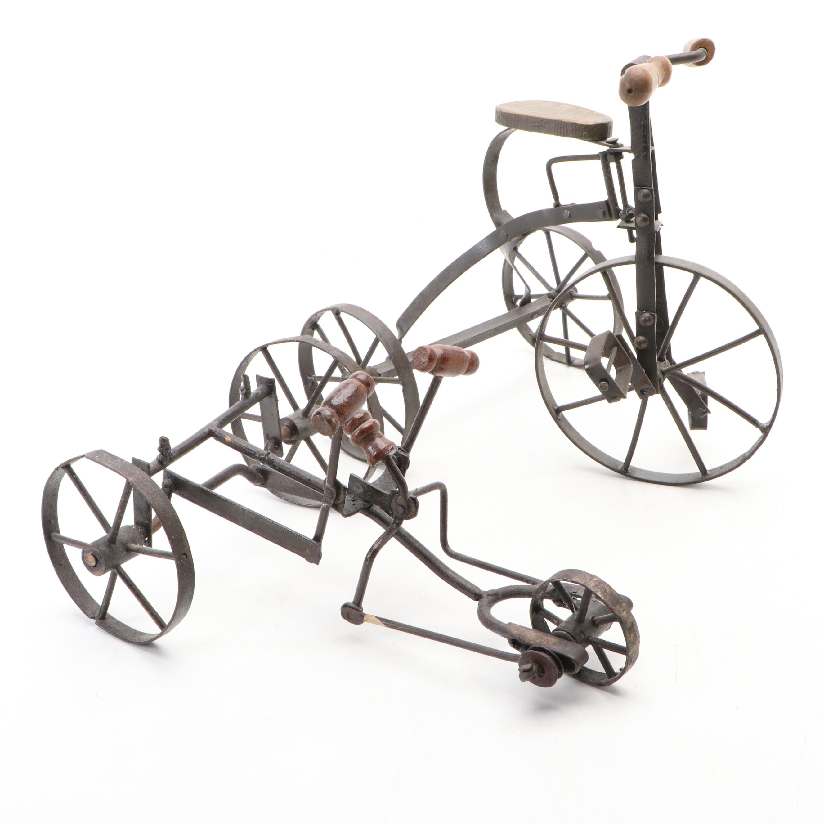 Vintage Toy Tricycle & Push Pedal Tricycle