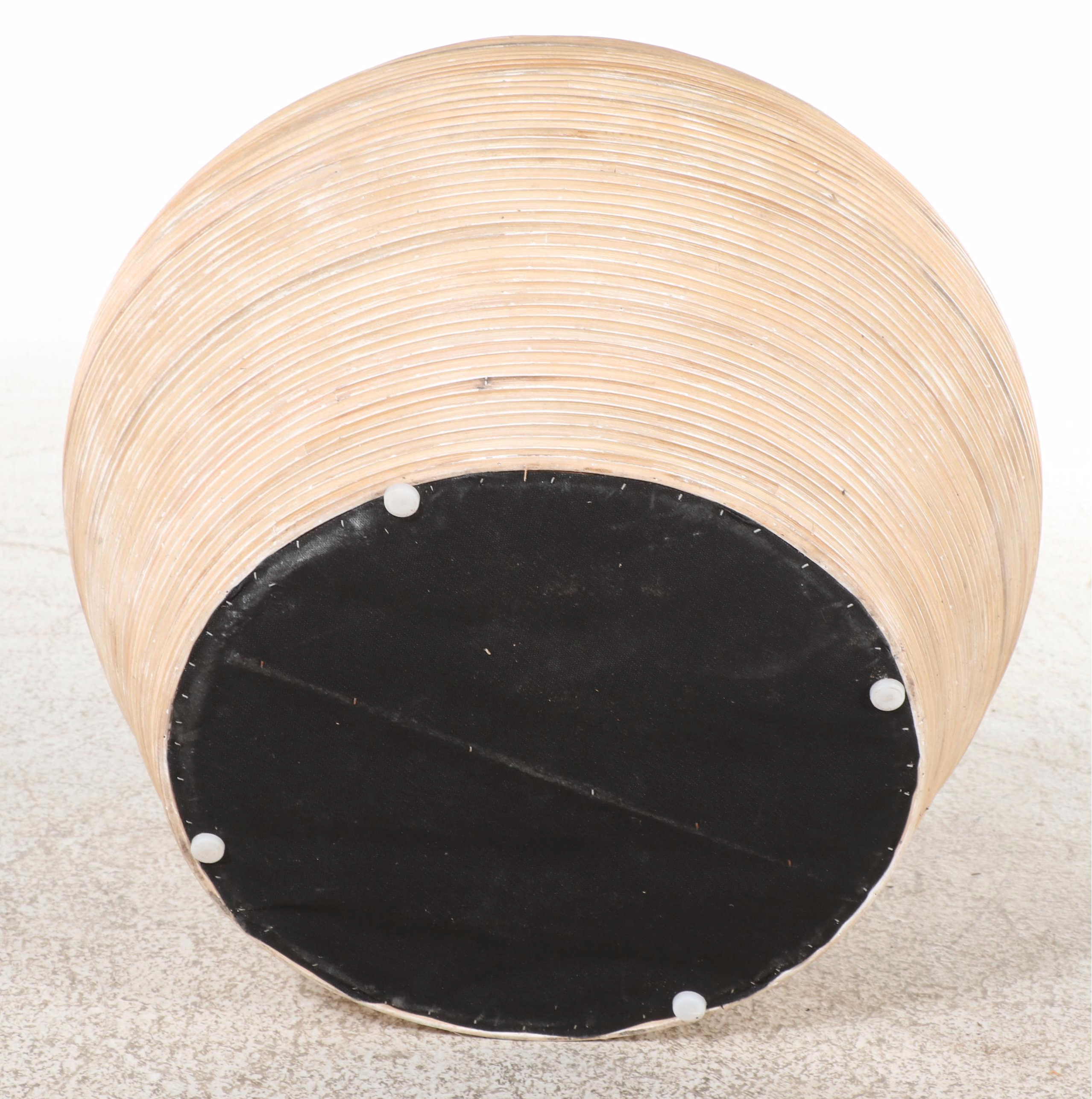 Modernist Style Split-Reed Side Table, Manner of Betty Cobonpue