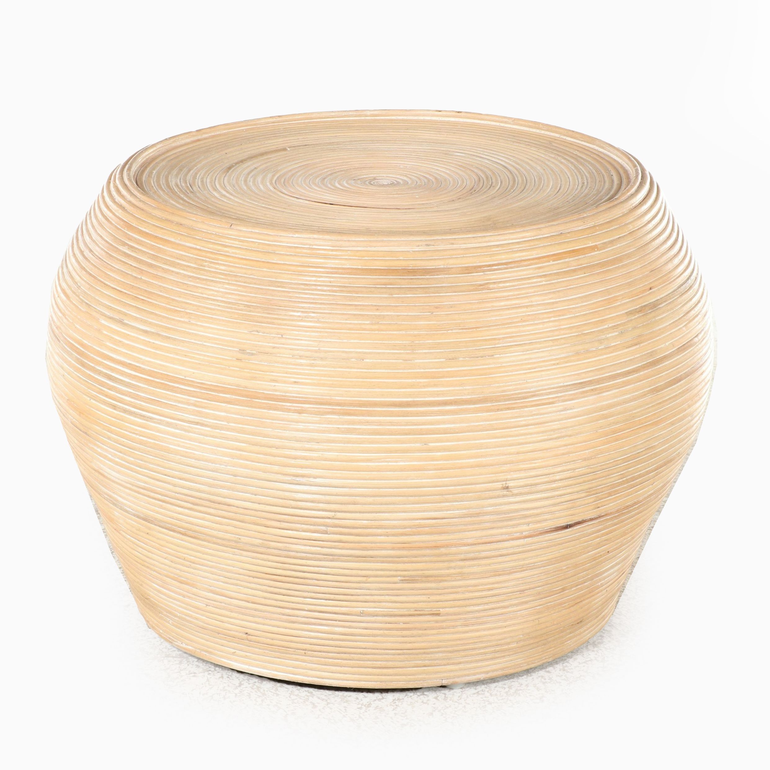 Modernist Style Split-Reed Side Table, Manner of Betty Cobonpue