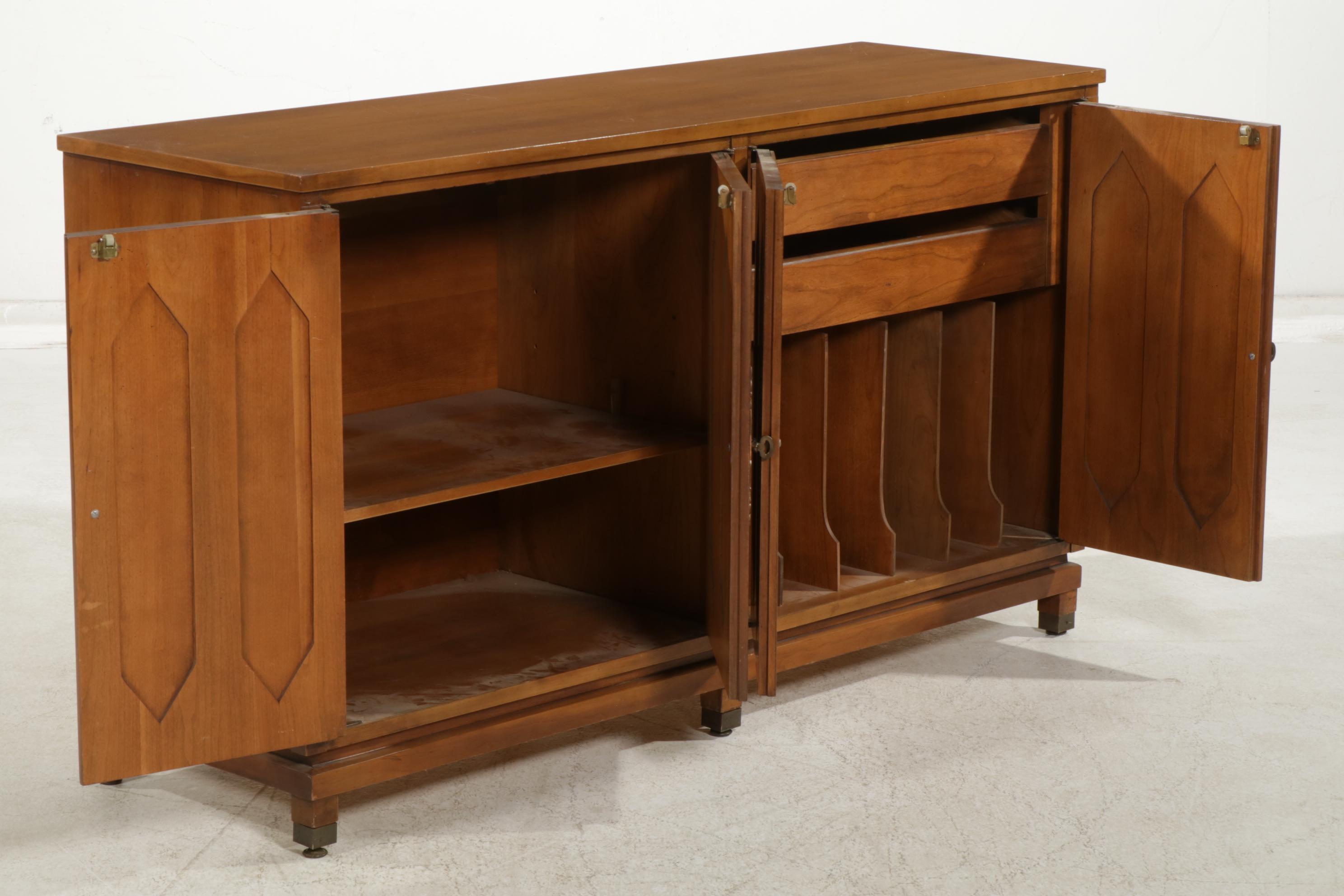 Mid Century Modern Permcraft Cherry Media Cabinet