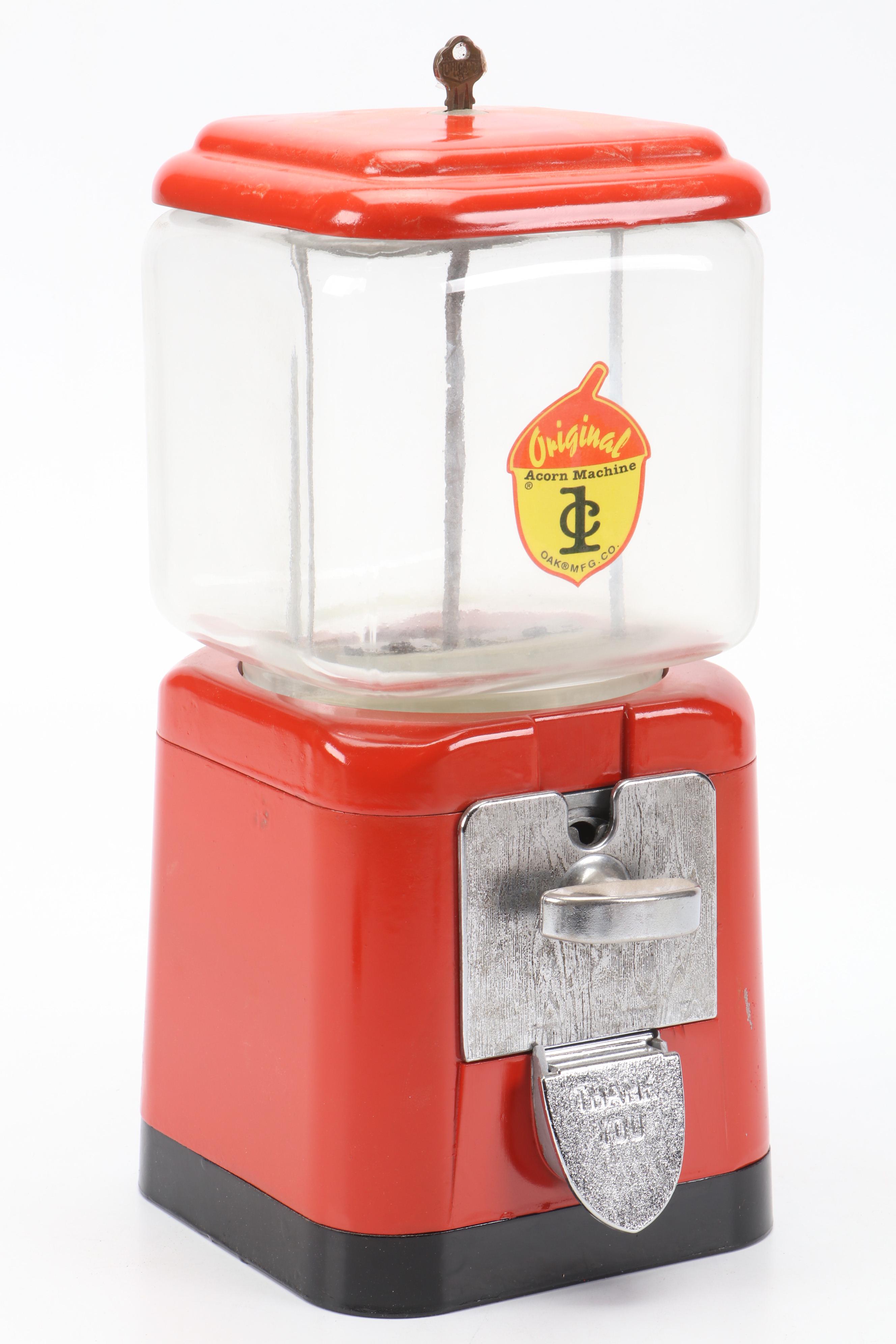 Oak Mfg. Co. "Acorn" Metal and Glass Gumball Machine