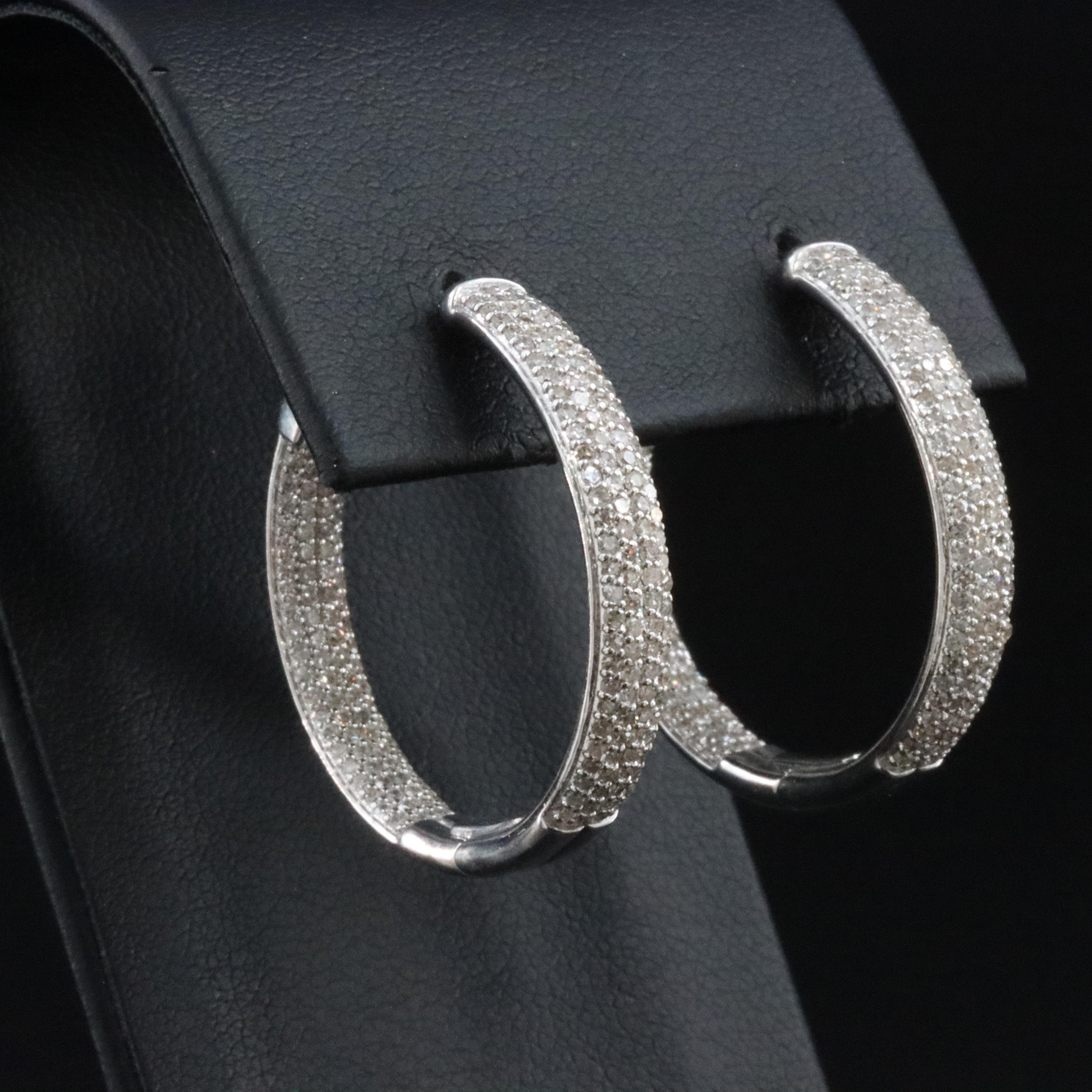 10K 1.52 CTW Diamond Inside-Out Hoops