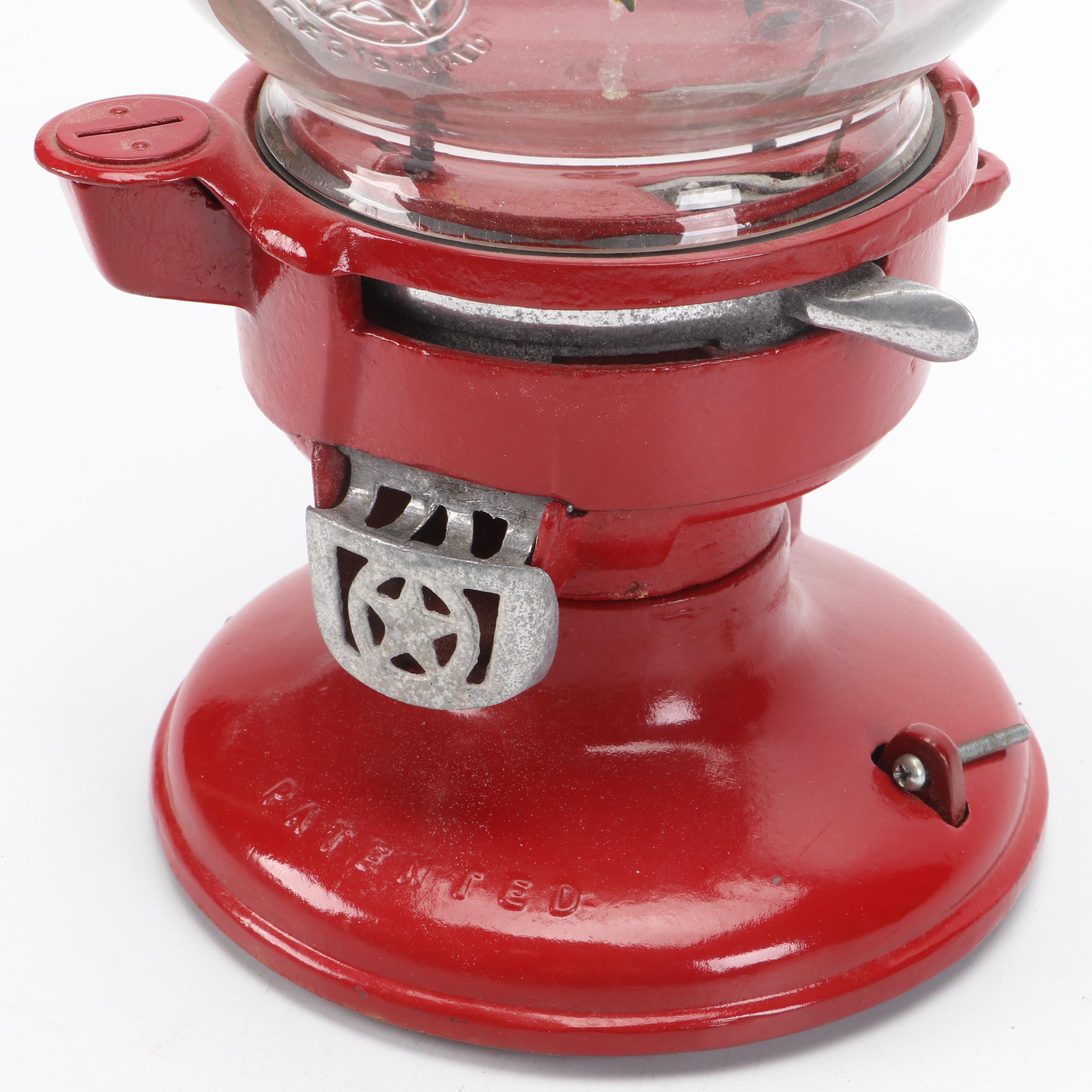 Columbus Model A Glass and Metal Gumball Machine, Early to Mid-20th Century