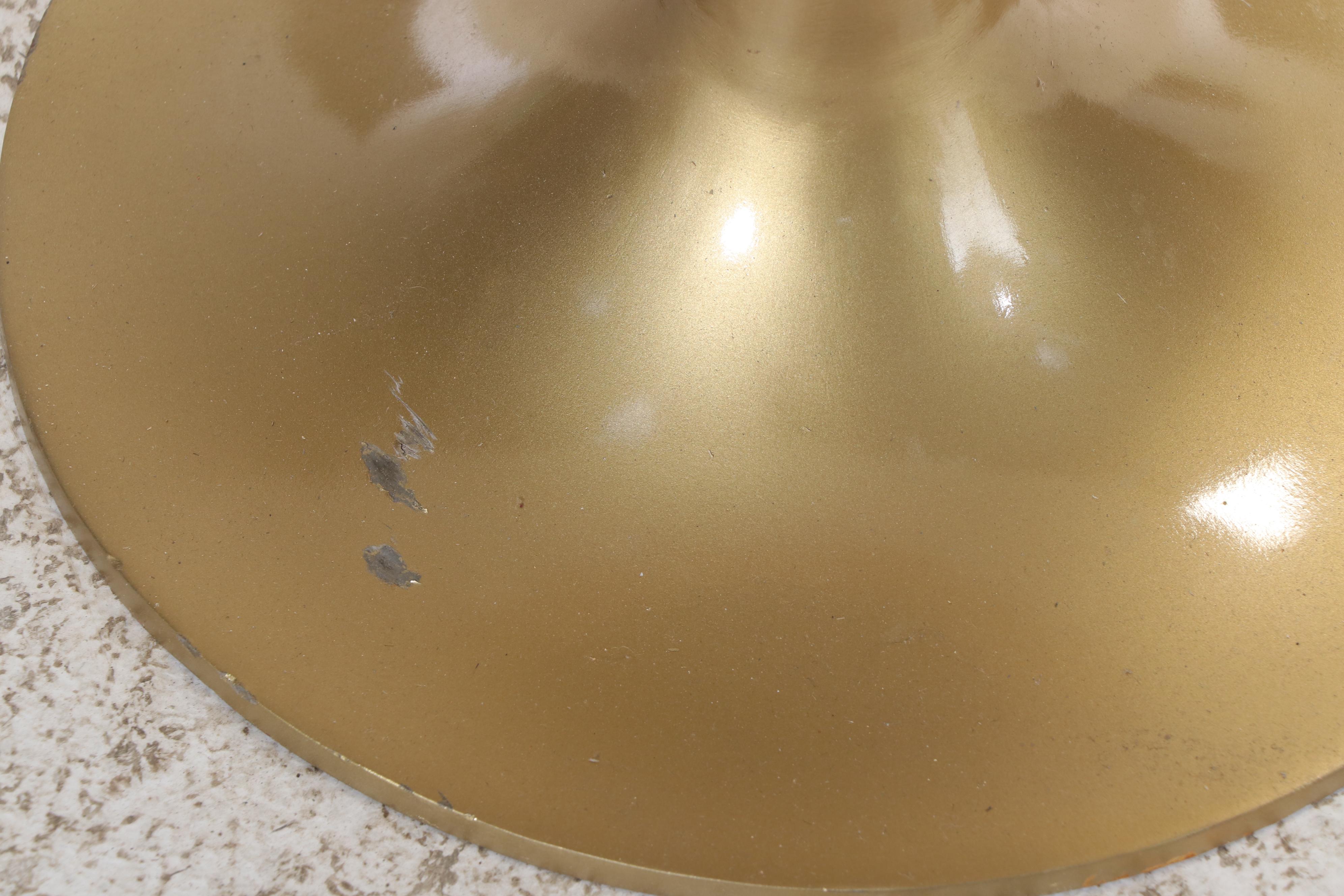 Modernist Style Gilt Metal & Marble Top "Tulip" Side Table, After Eero Saarinen