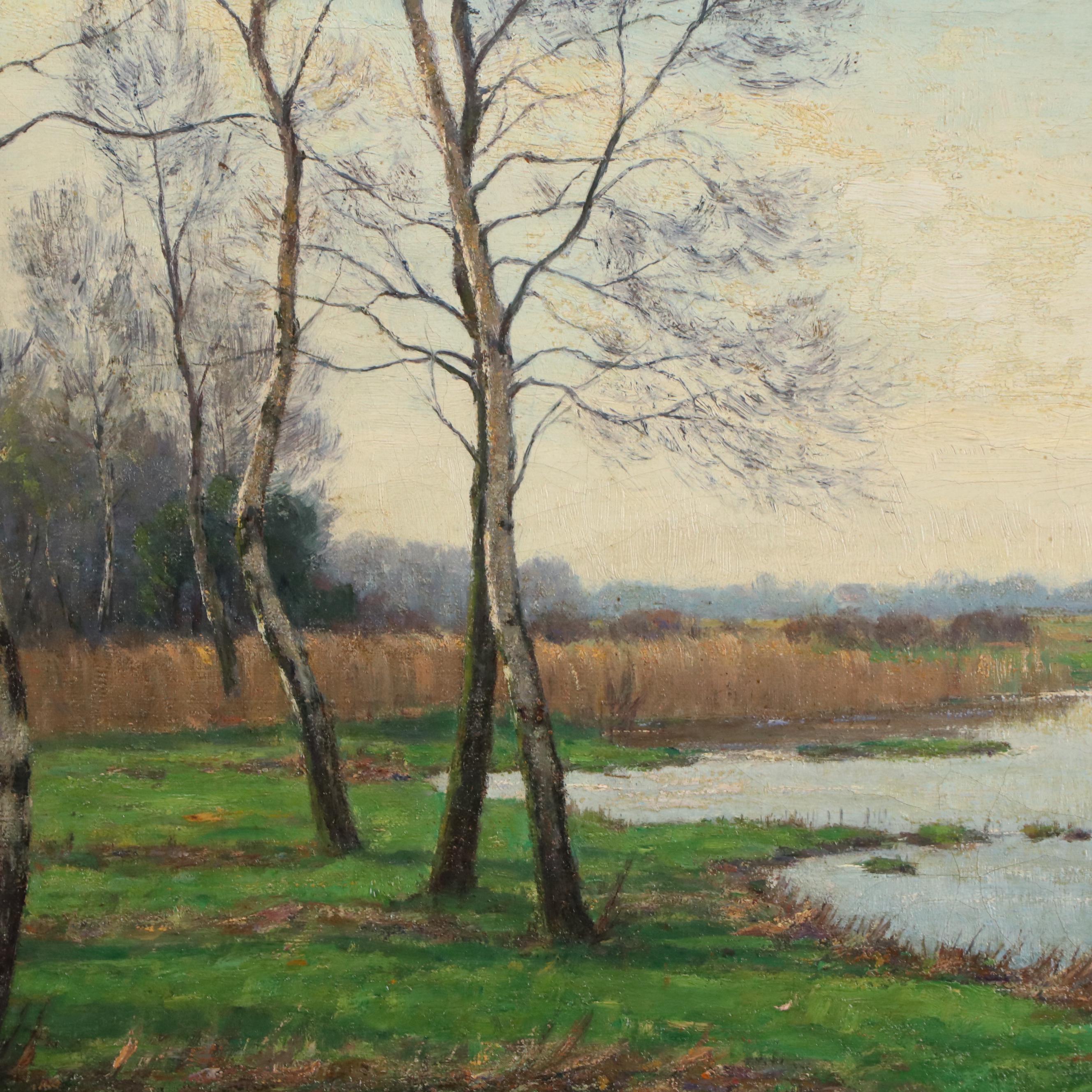Peter Greeff Oil Painting of Landscape With Birches