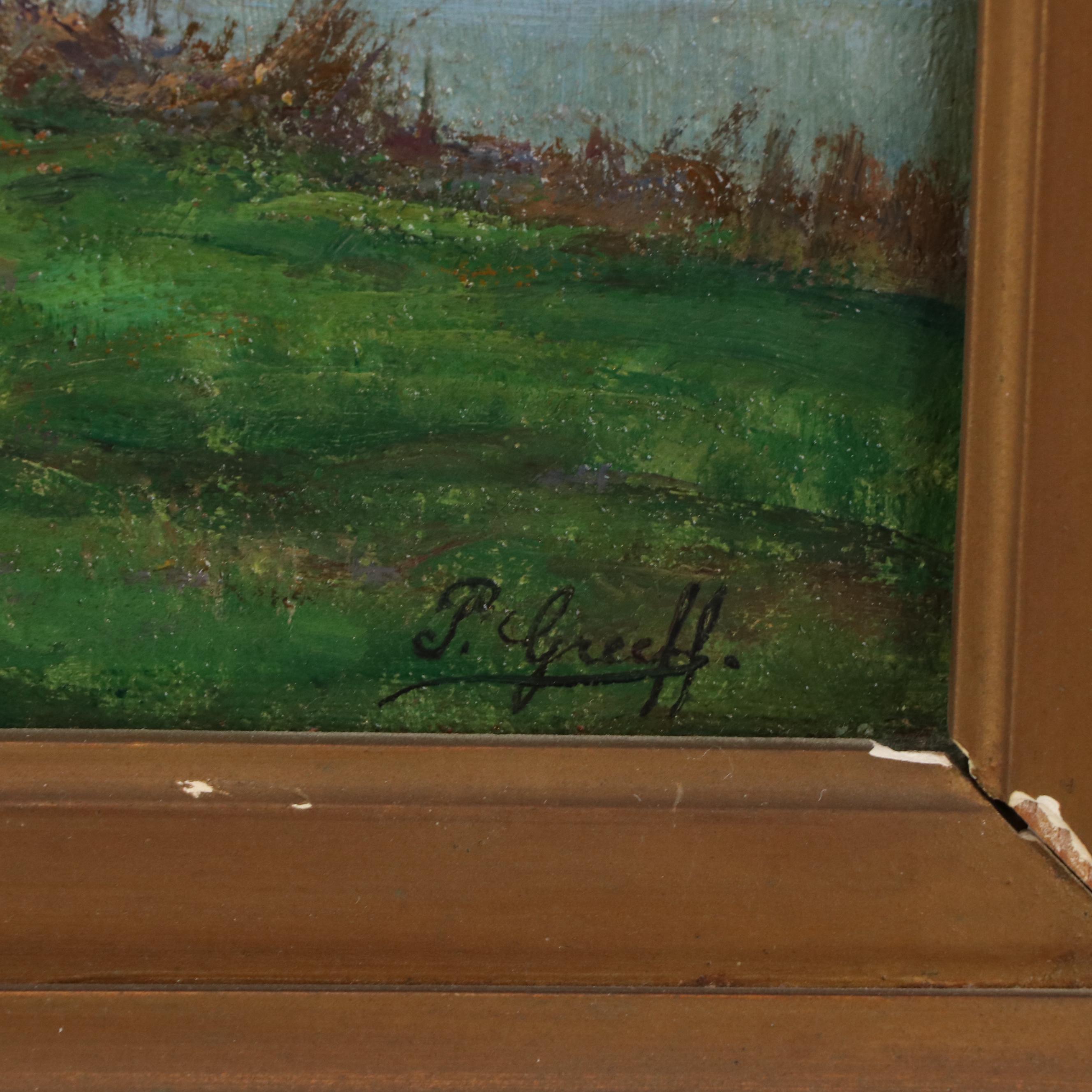 Peter Greeff Oil Painting of Landscape With Birches