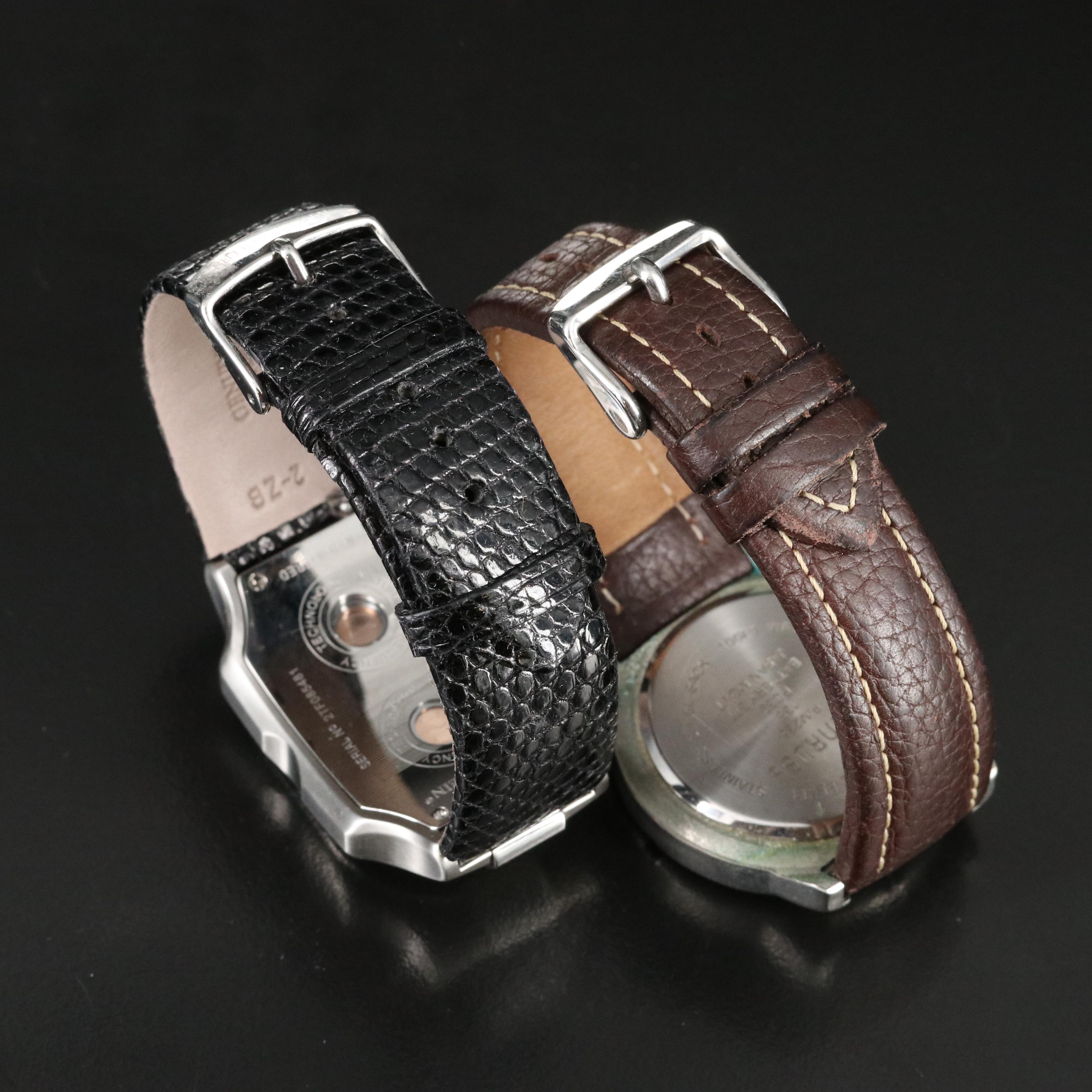 Philip Stein Signature Dual Time Stainless Steel and Benrus Military Watch