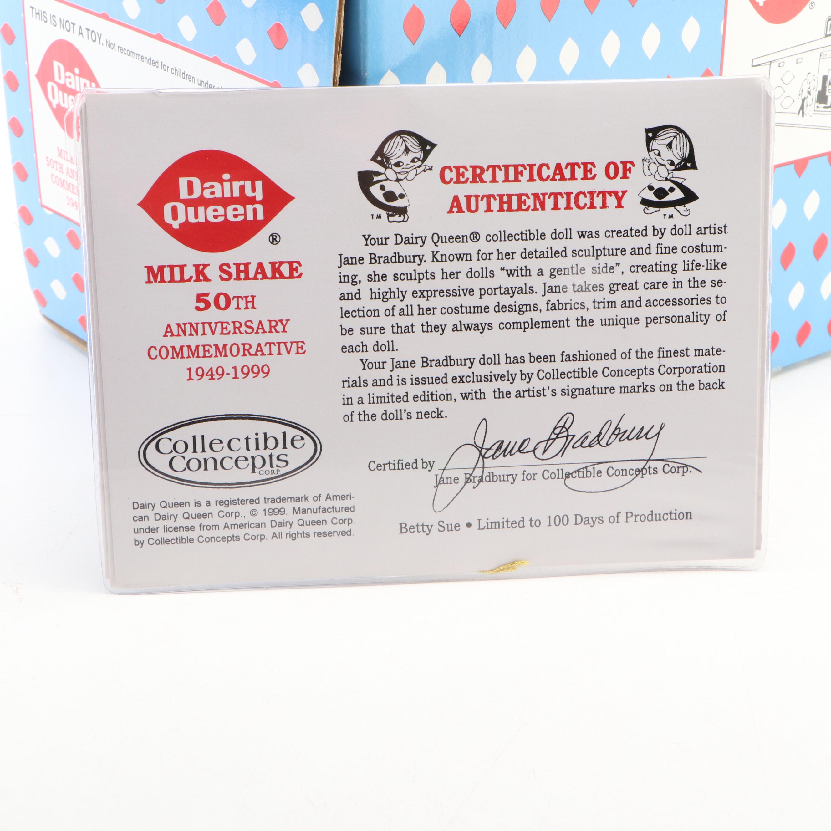 Jane Bradbury for Dairy Queen "Betty Sue" Milk Shake 50th Anniversary Doll, 1999
