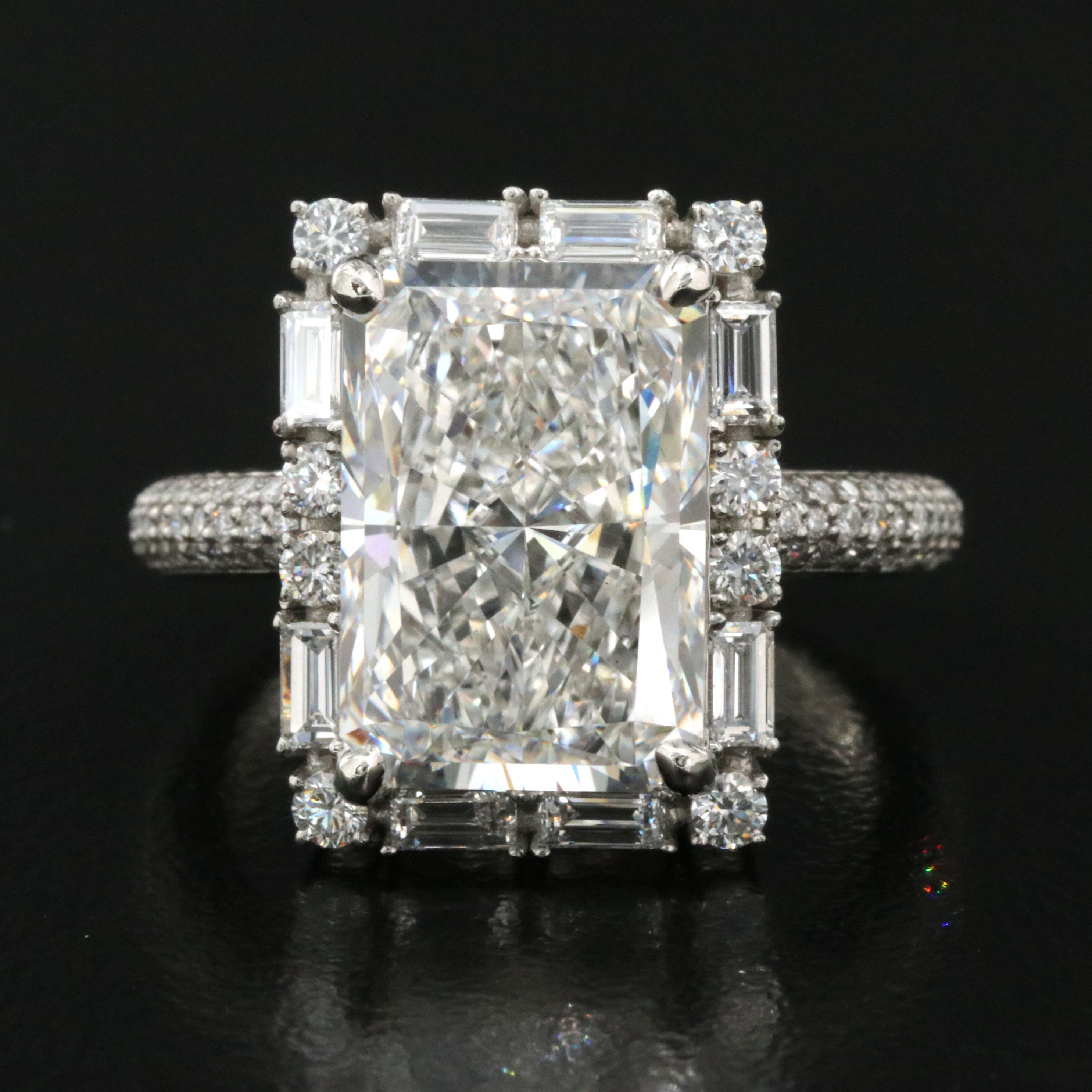 Platinum 6.89 CTW Lab Grown Diamond Ring with IGI Report