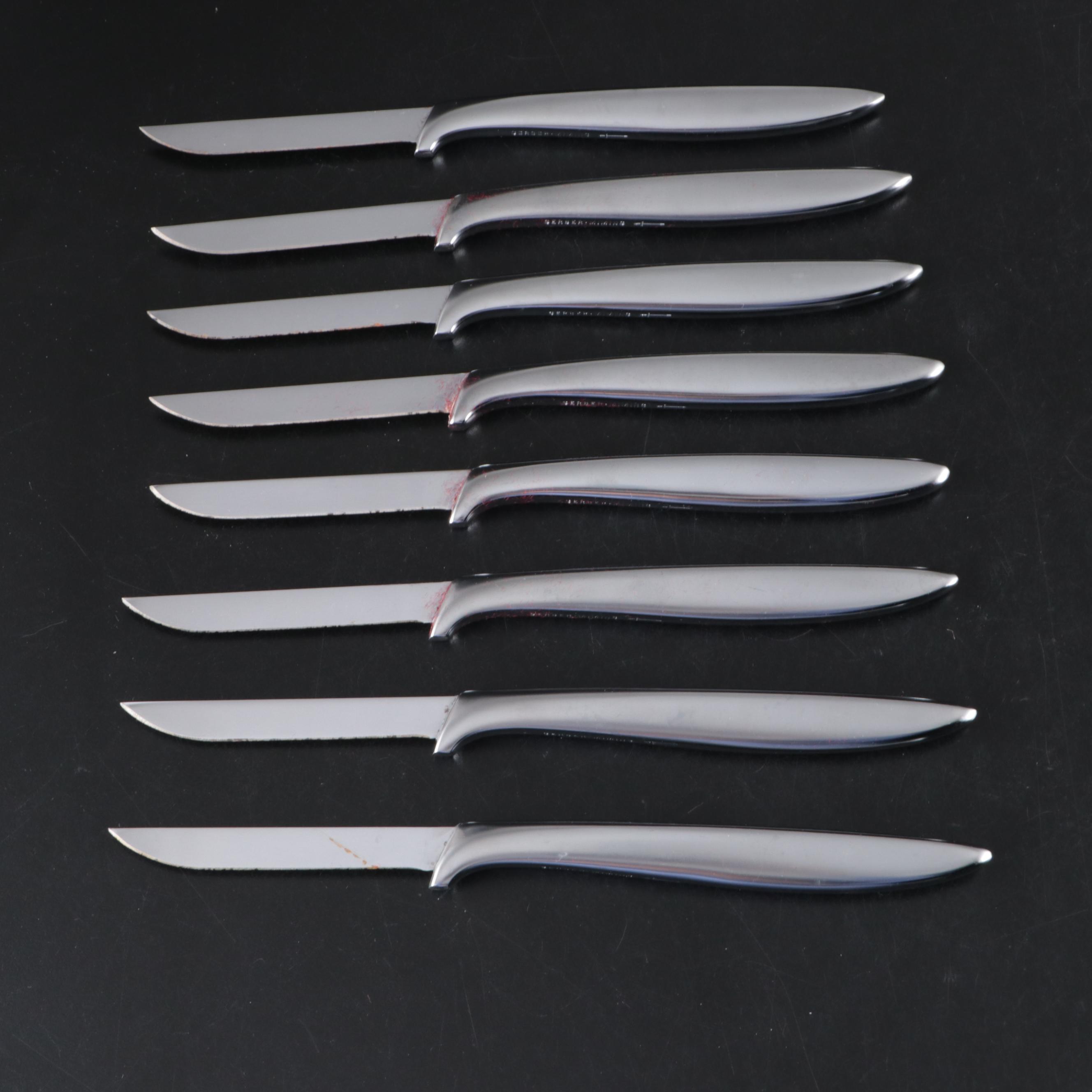 Gerber Mid Century Modern Style Stainless Steel Carving Set and Steak Knives