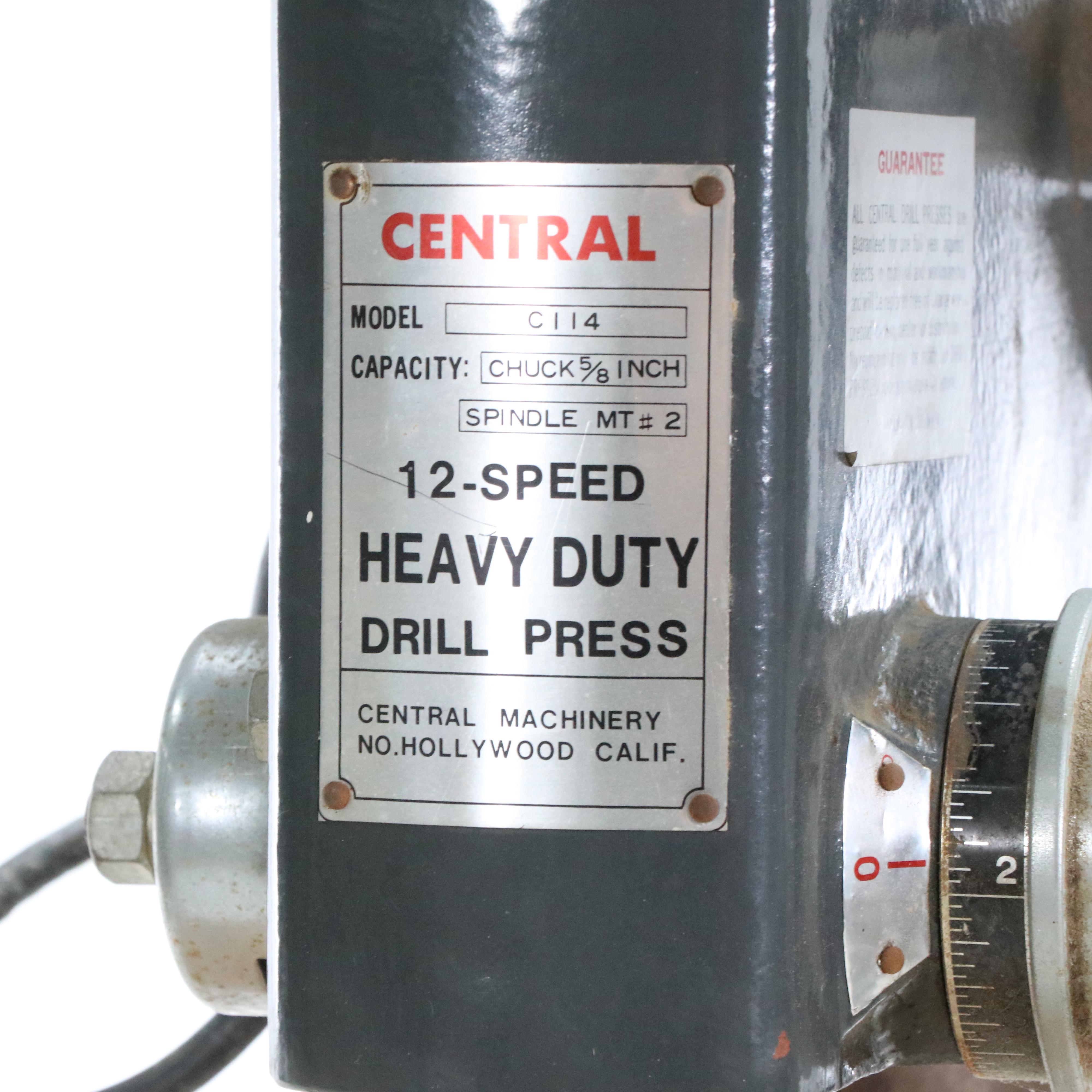 Central Machinery 12-Speed Heavy Duty Bench Top Drill Press, 1978