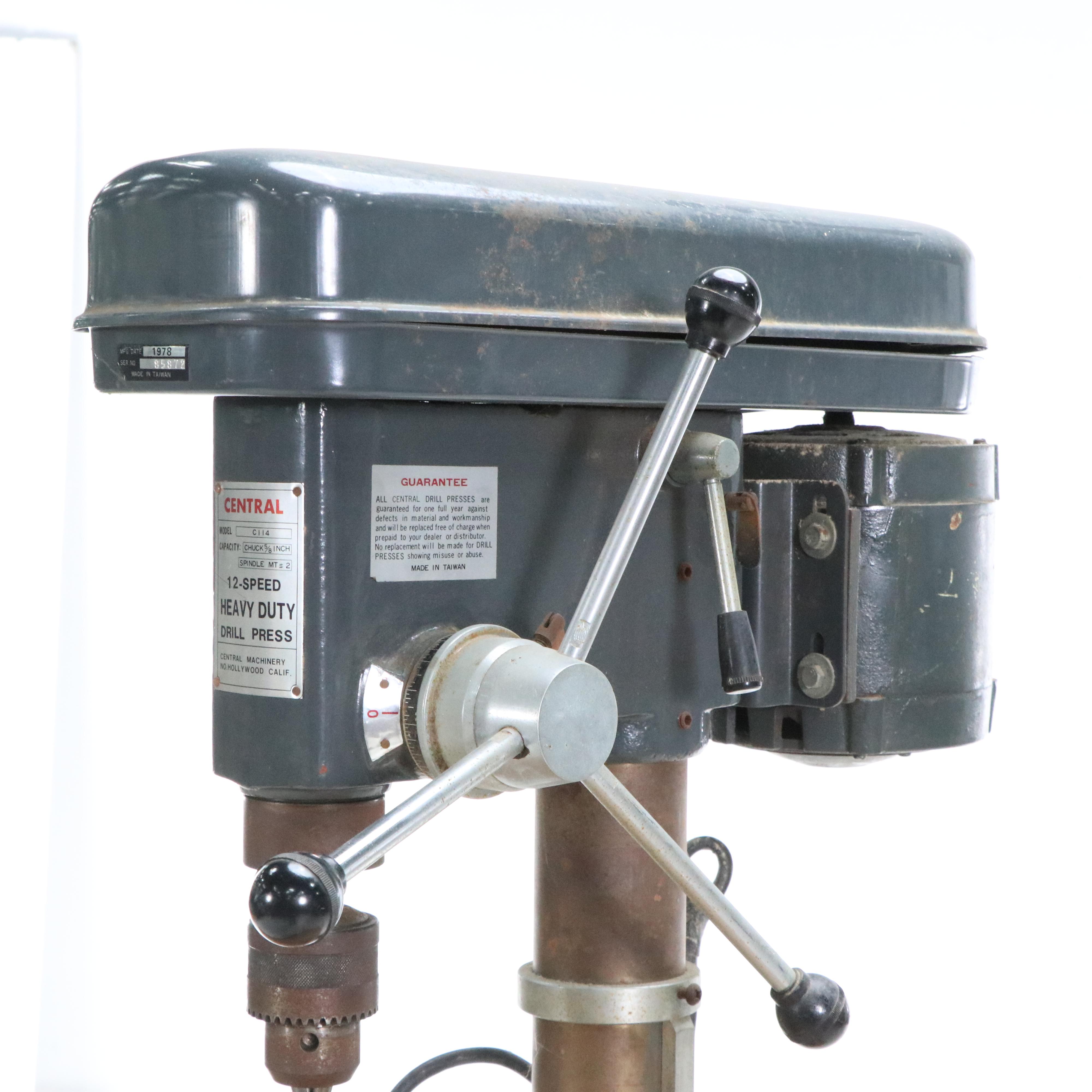 Central Machinery 12-Speed Heavy Duty Bench Top Drill Press, 1978