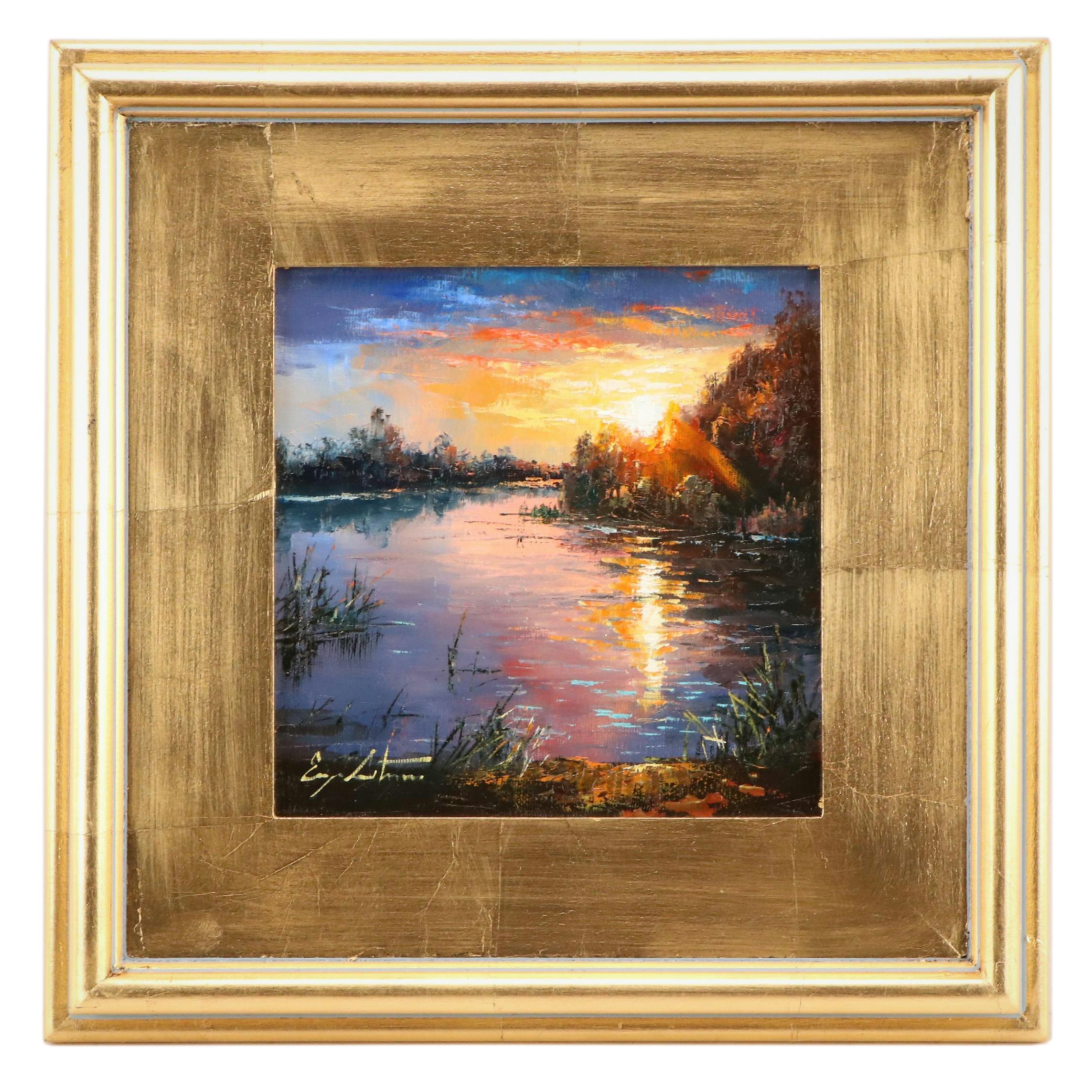 Jevgenijus Litvinas Sunrise Landscape Oil Painting
