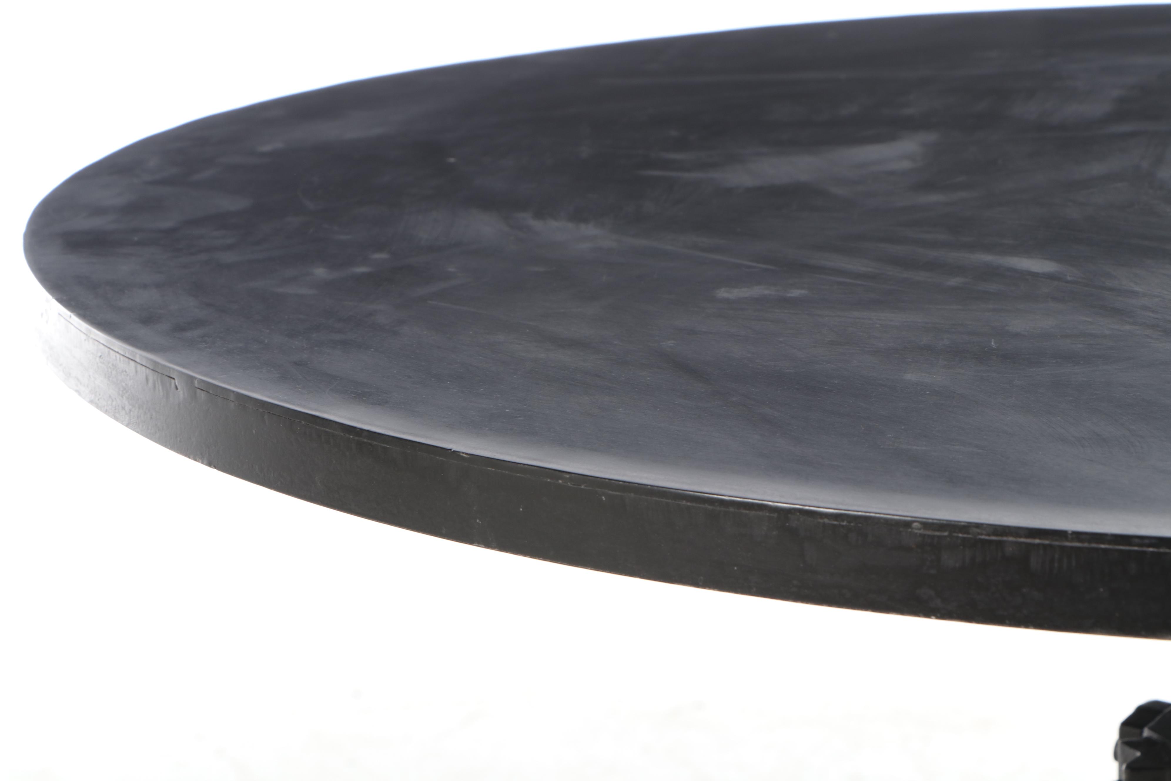 Industrial Style Cast Metal Adjustable Height Pedestal Table