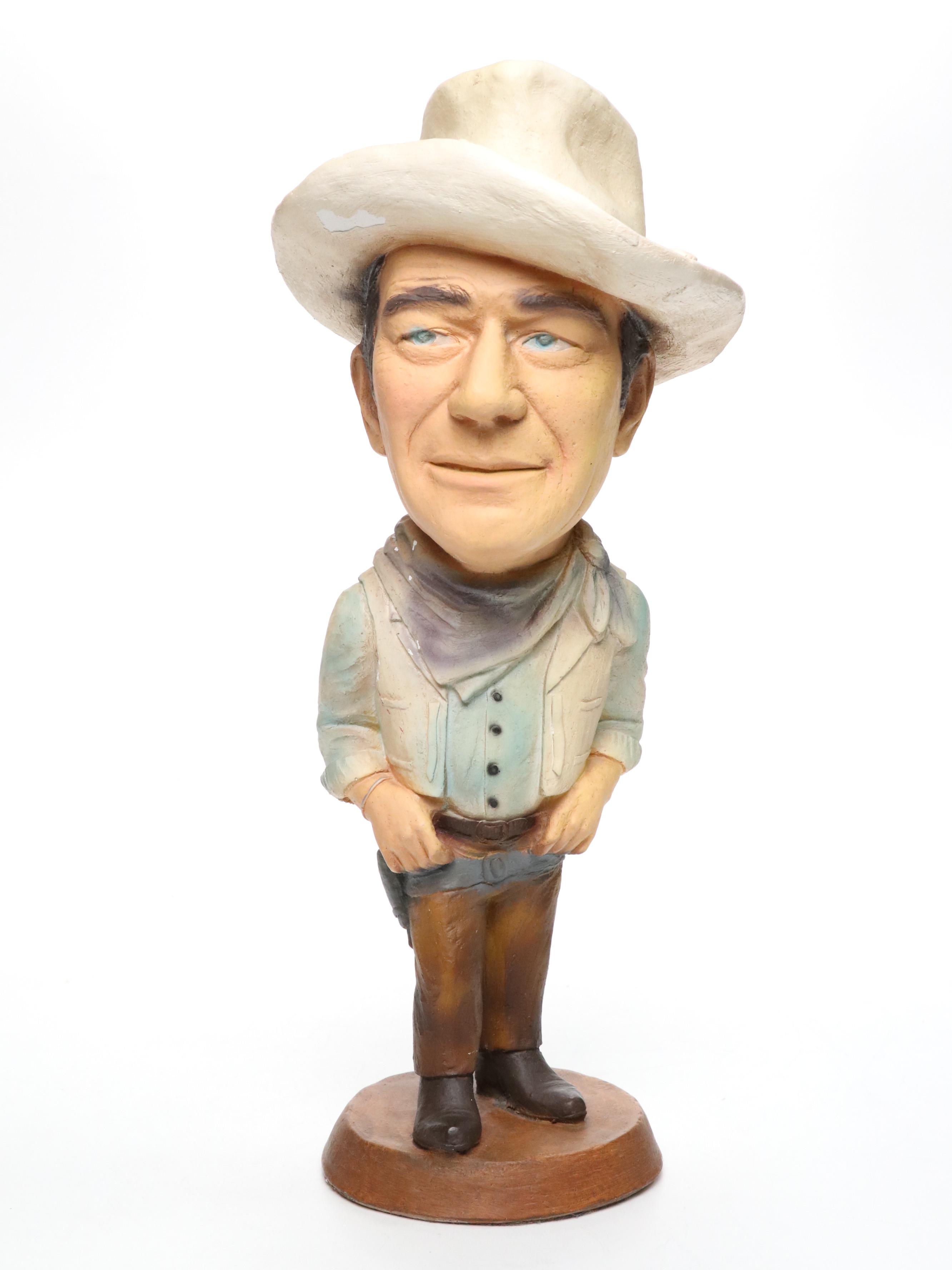 John Wayne Chalkware Figure by Esco with Monfort Original John Wayne Figurine