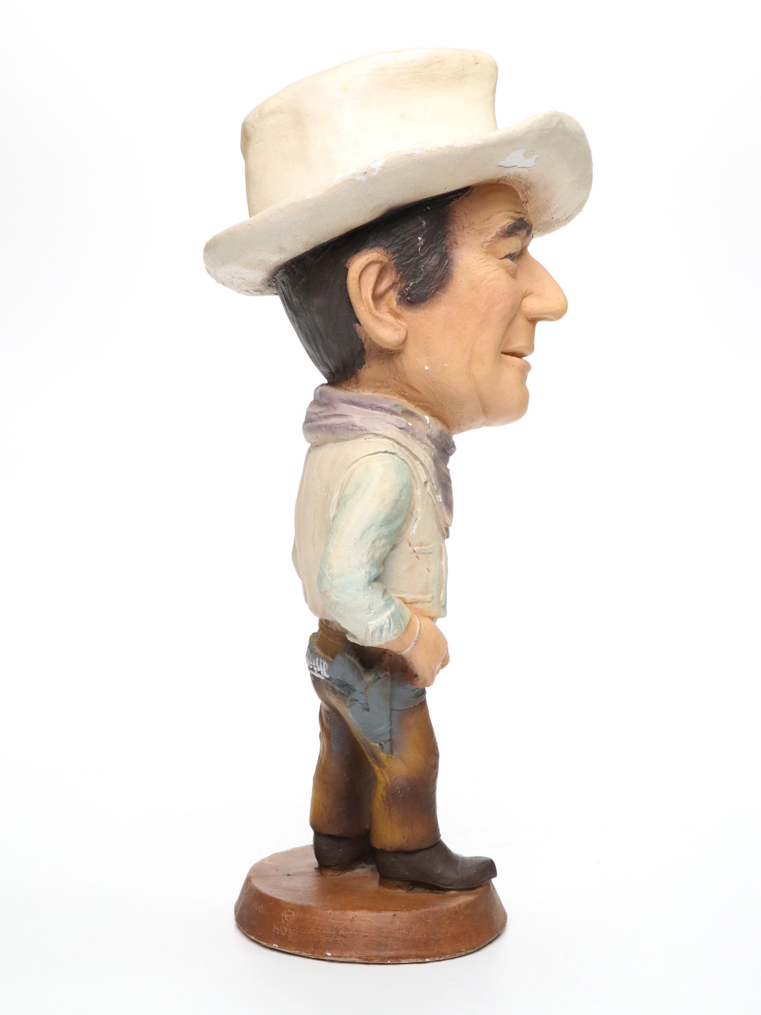 John Wayne Chalkware Figure by Esco with Monfort Original John Wayne Figurine