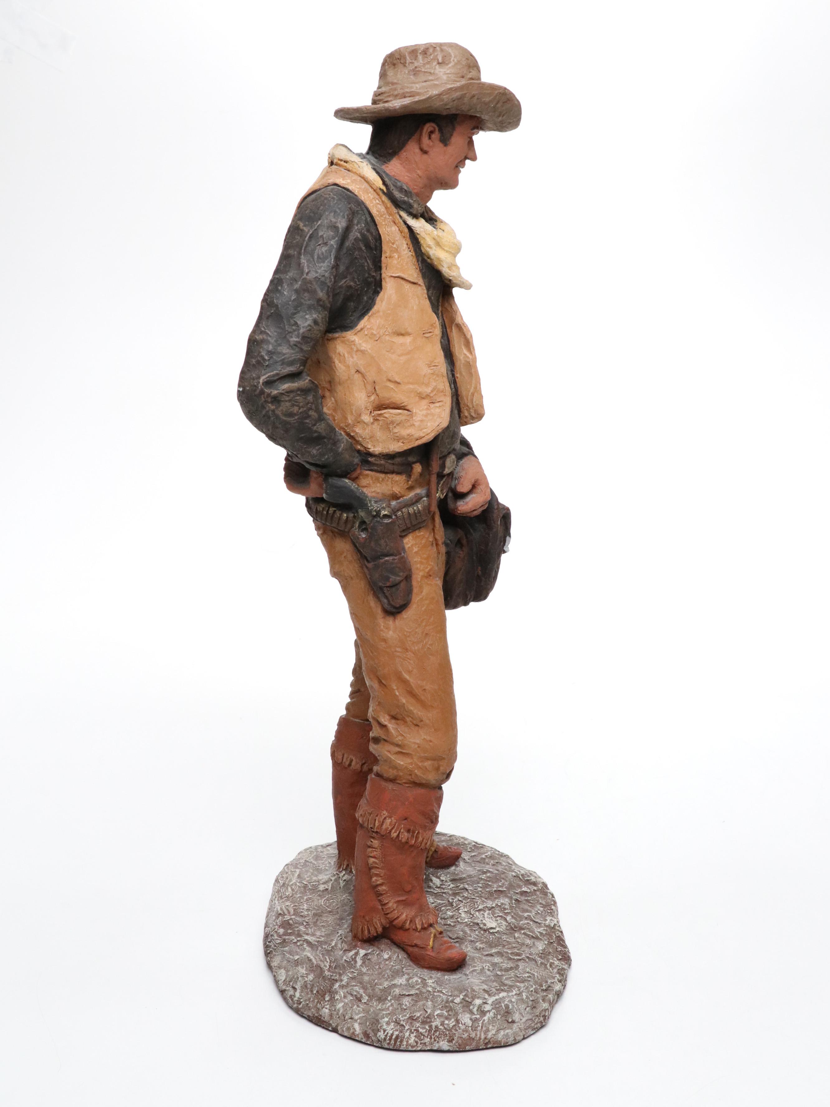John Wayne Chalkware Figure by Esco with Monfort Original John Wayne Figurine