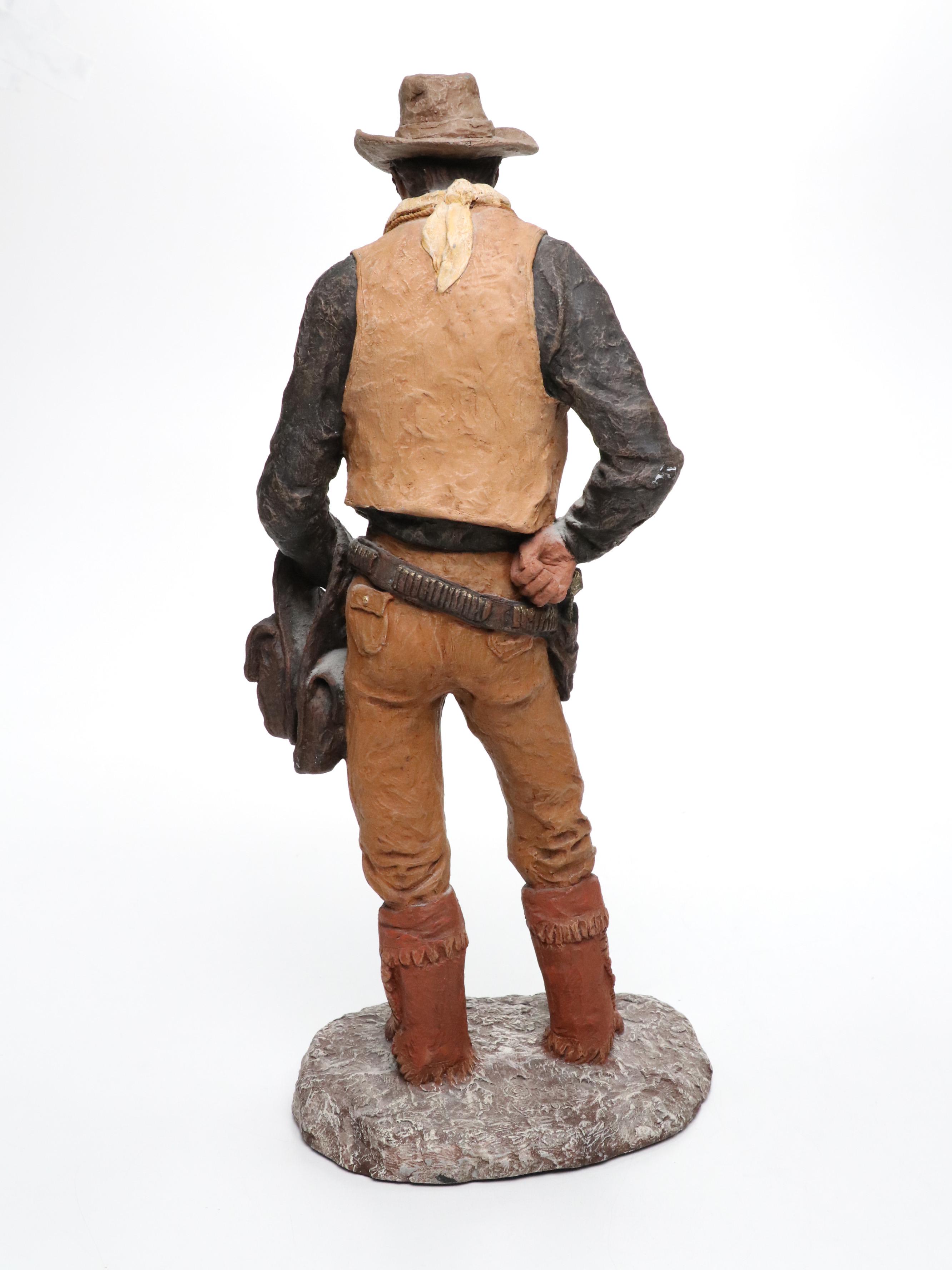 John Wayne Chalkware Figure by Esco with Monfort Original John Wayne Figurine