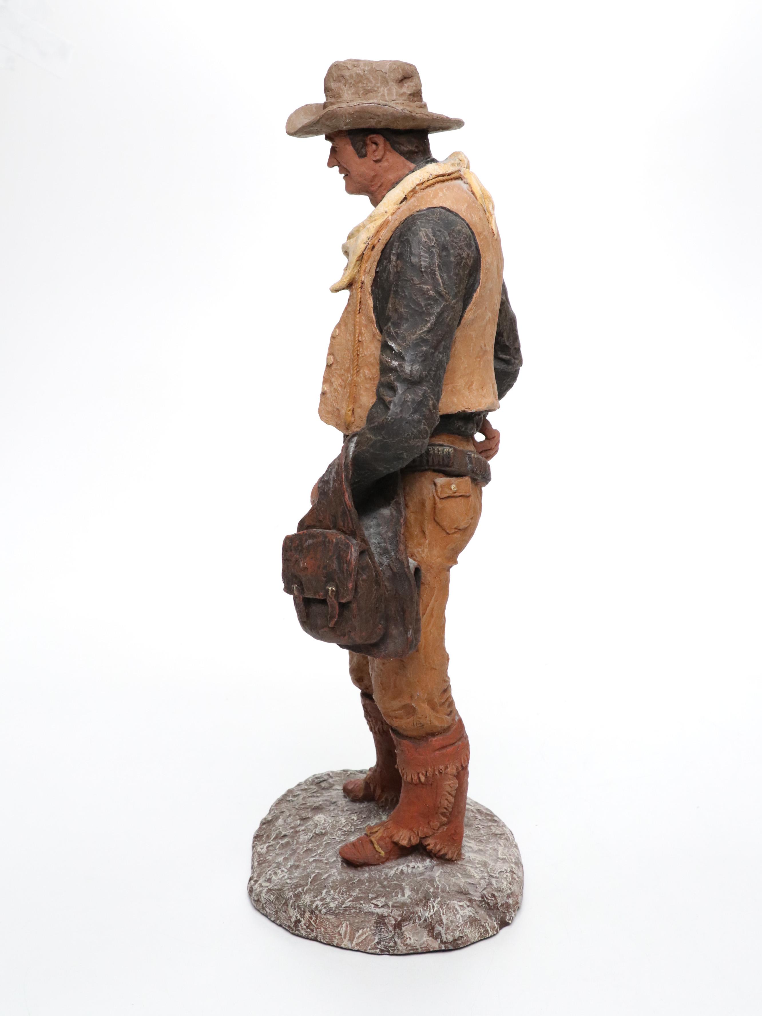 John Wayne Chalkware Figure by Esco with Monfort Original John Wayne Figurine