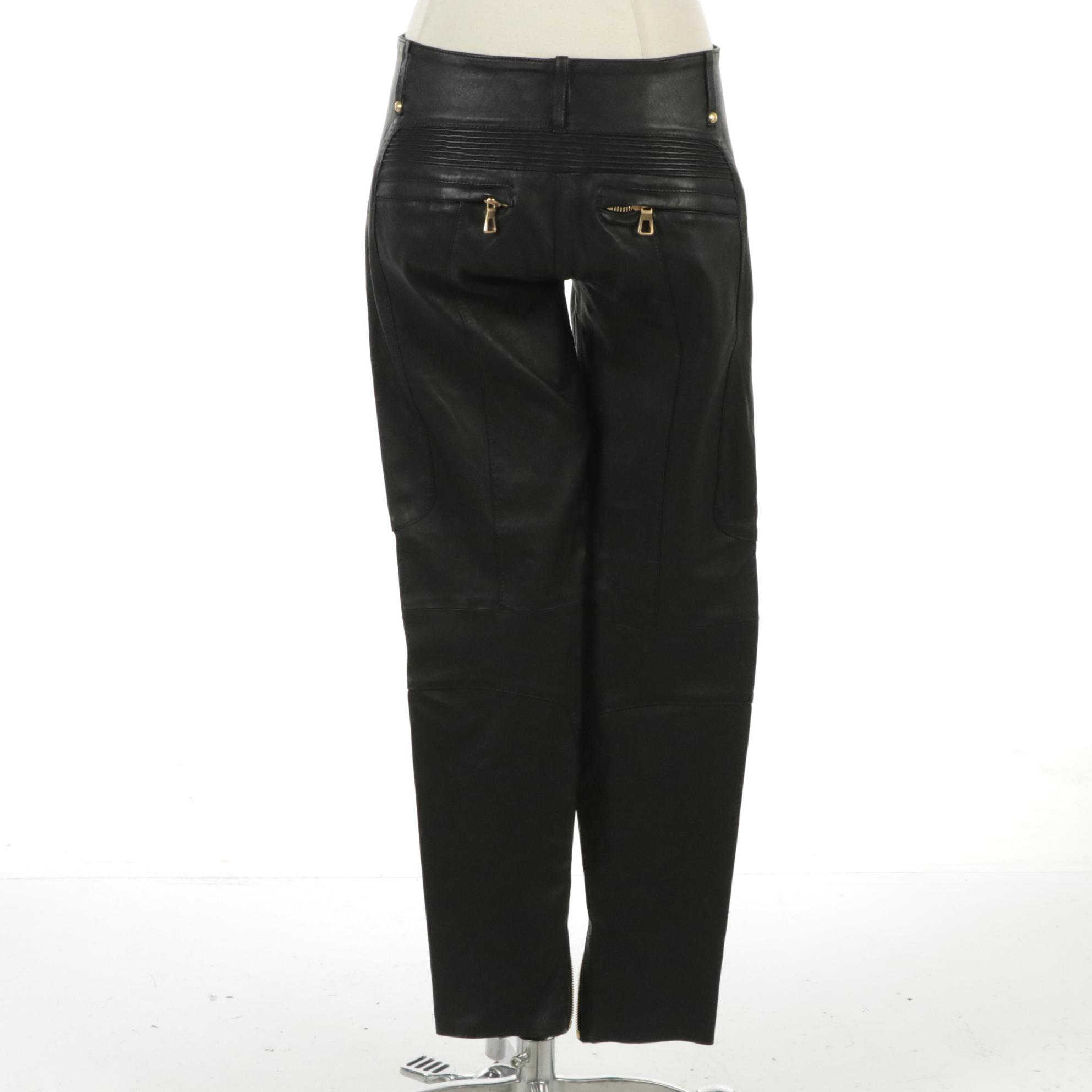Balmain x H&M Nappa Leather Pants, New with Tags