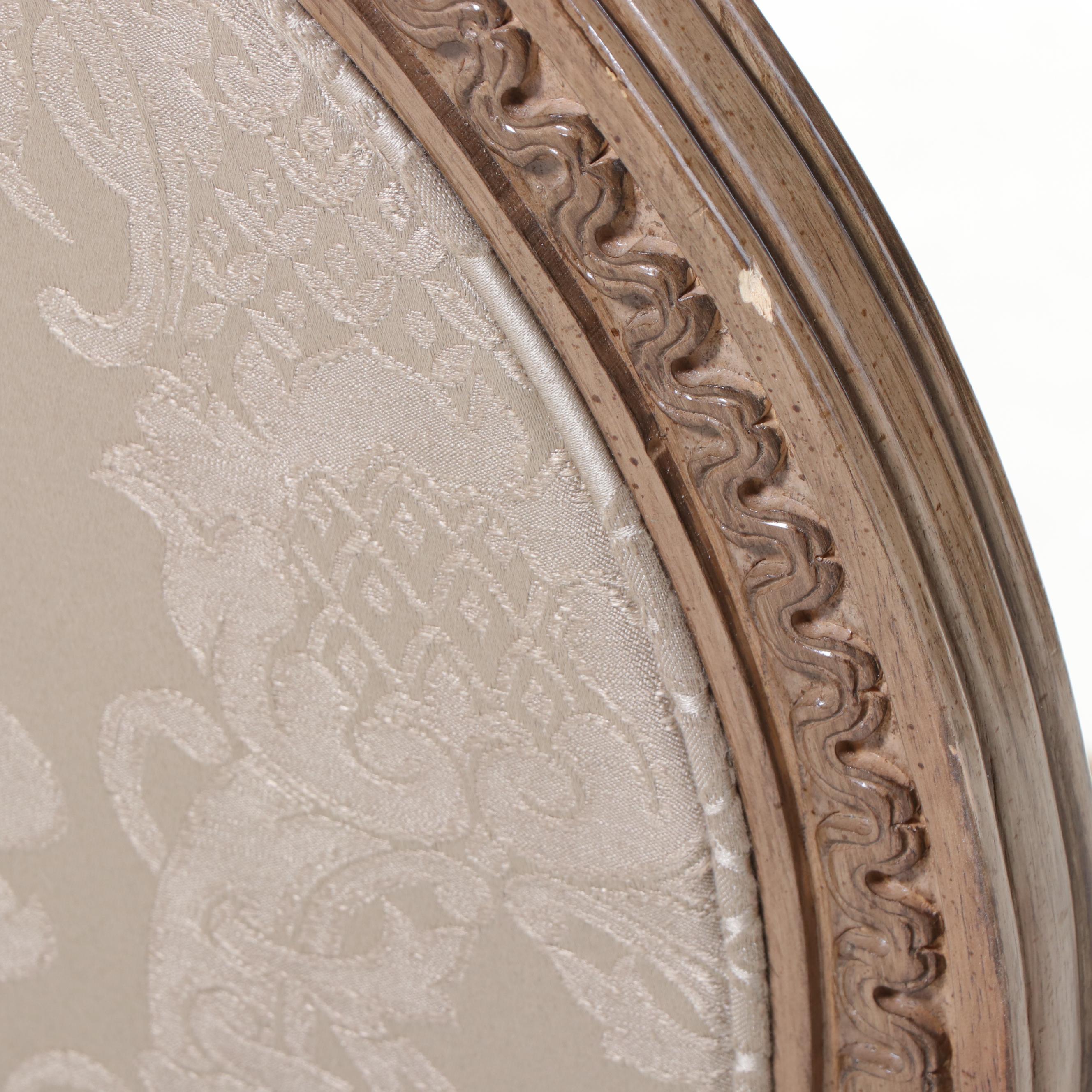 Bernhardt Louis XVI Style Damask-Upholstered Fauteuil