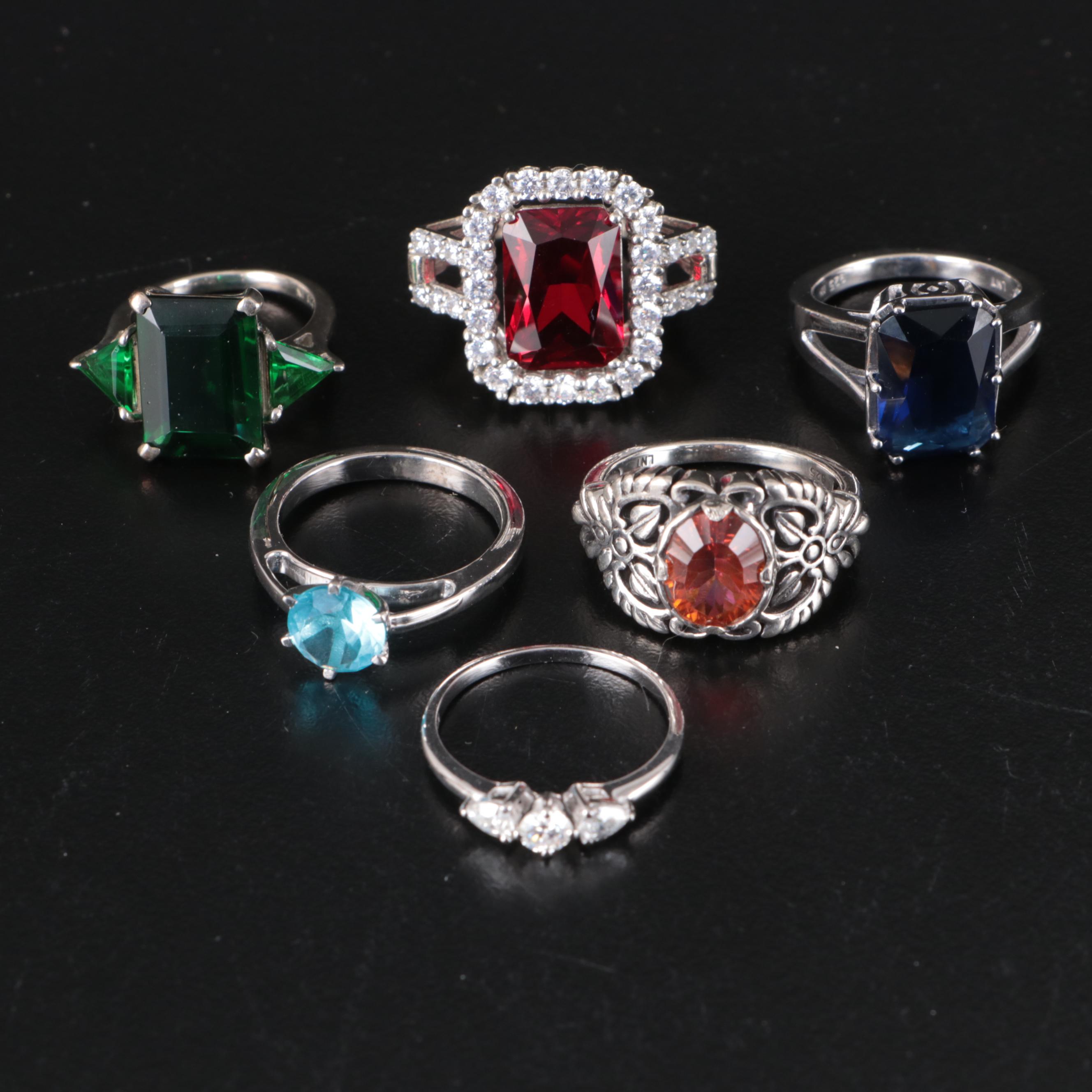 Group of 14 Assorted Sterling Silver Rings, Necklaces, Earrings, and Pendants