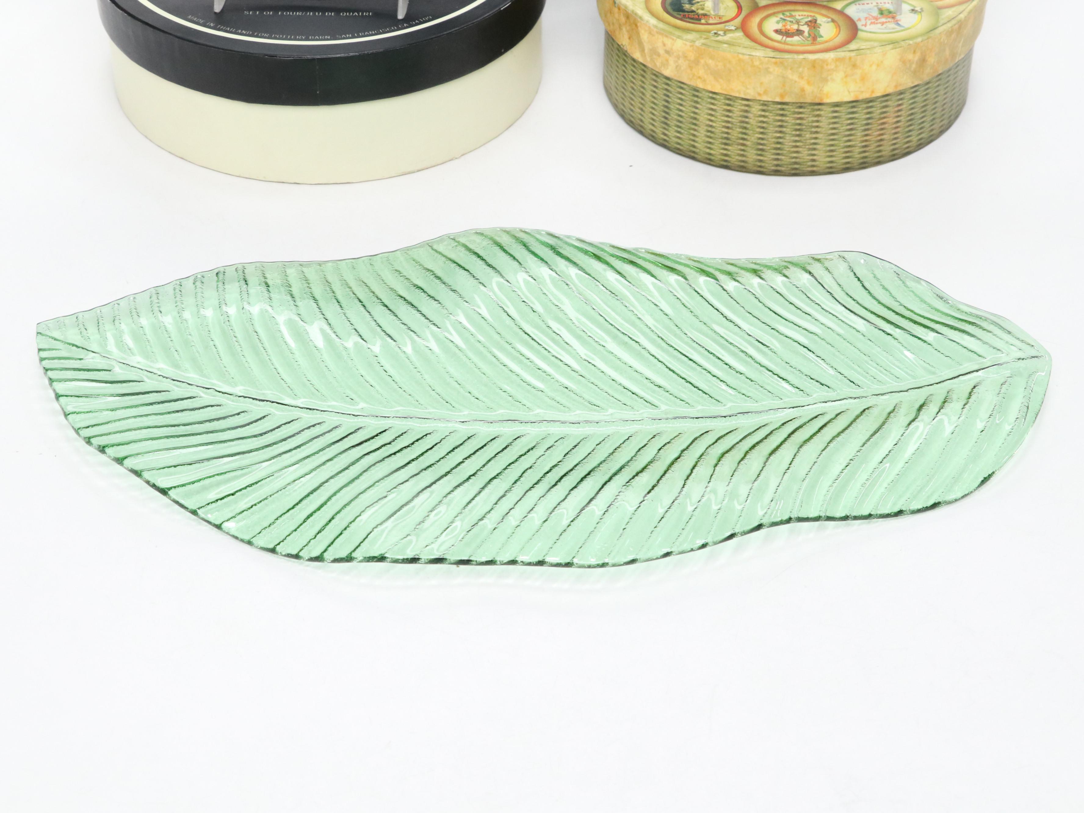 Pottery Barn "Cocktail Quotation" Ceramic Salad Plates with Other Serveware