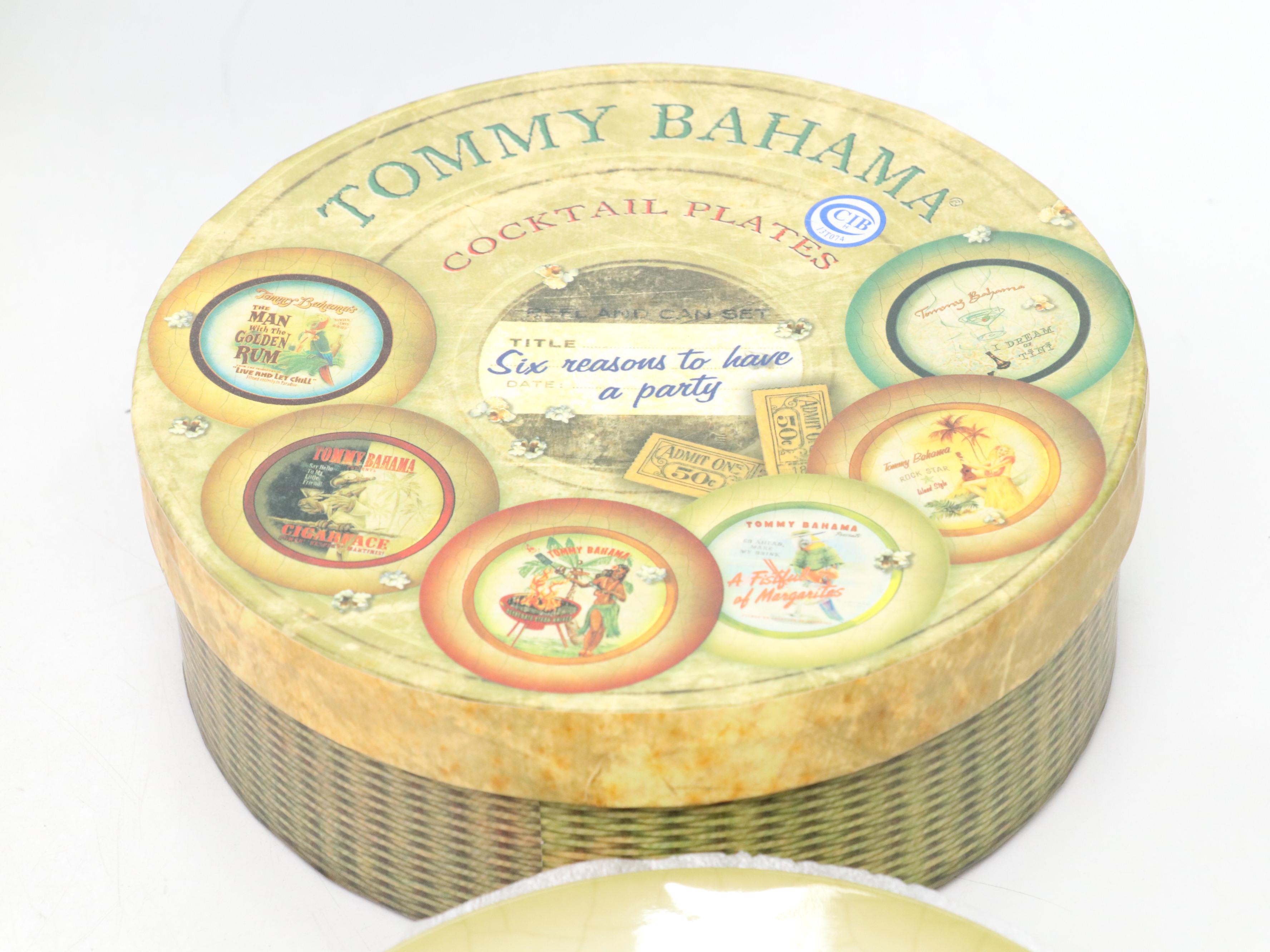 Pottery Barn "Cocktail Quotation" Ceramic Salad Plates with Other Serveware