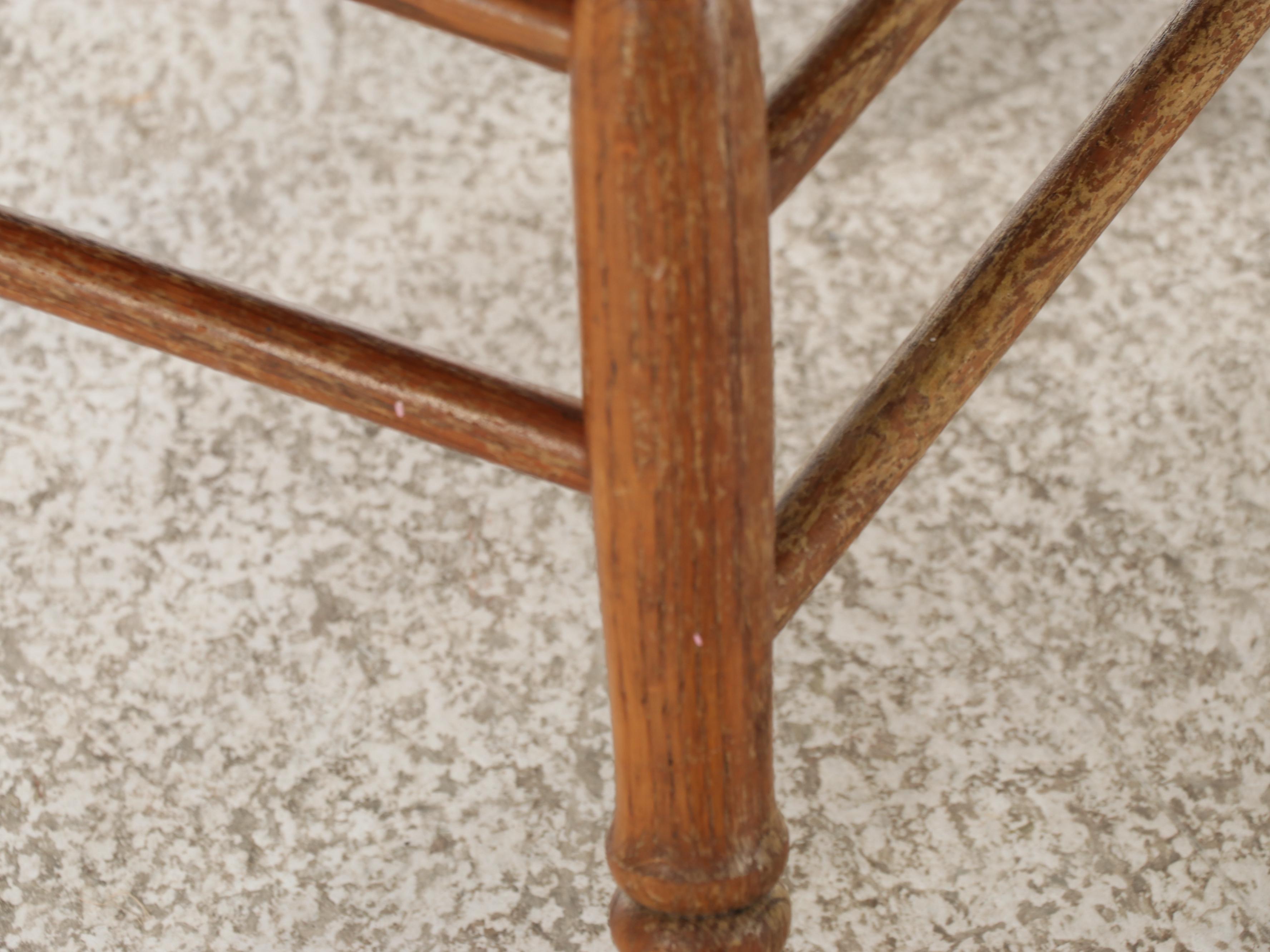 Four H.W. Hull & Sons Victorian Style Oak and Pressed-Back Dining Side Chairs