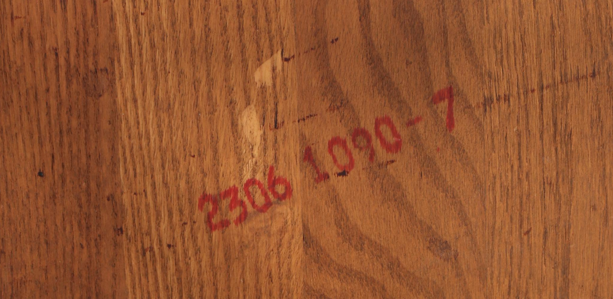 Four H.W. Hull & Sons Victorian Style Oak and Pressed-Back Dining Side Chairs