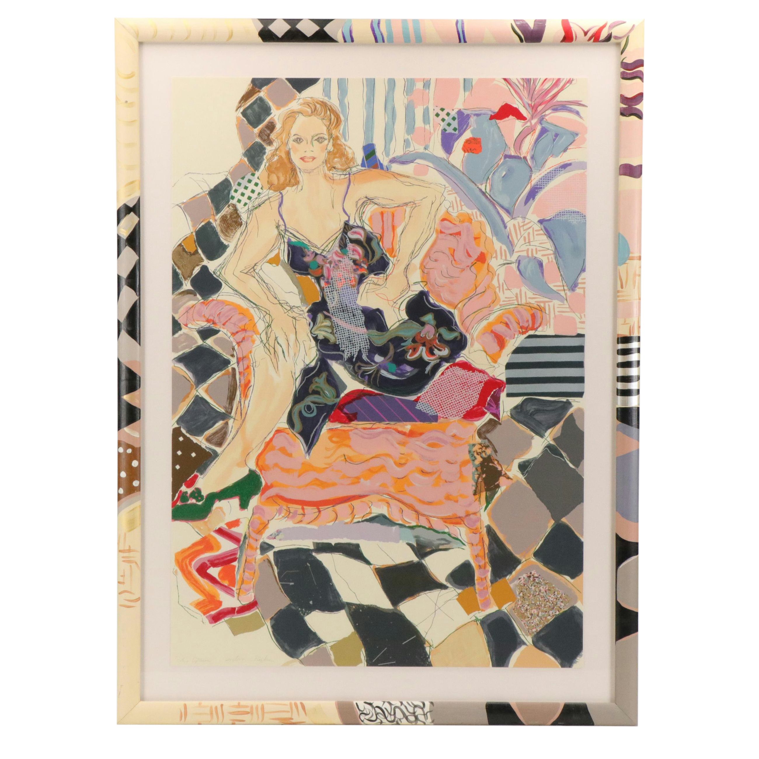 Ann Barbieri Serigraph "Lazy Afternoon," Late 20th Century