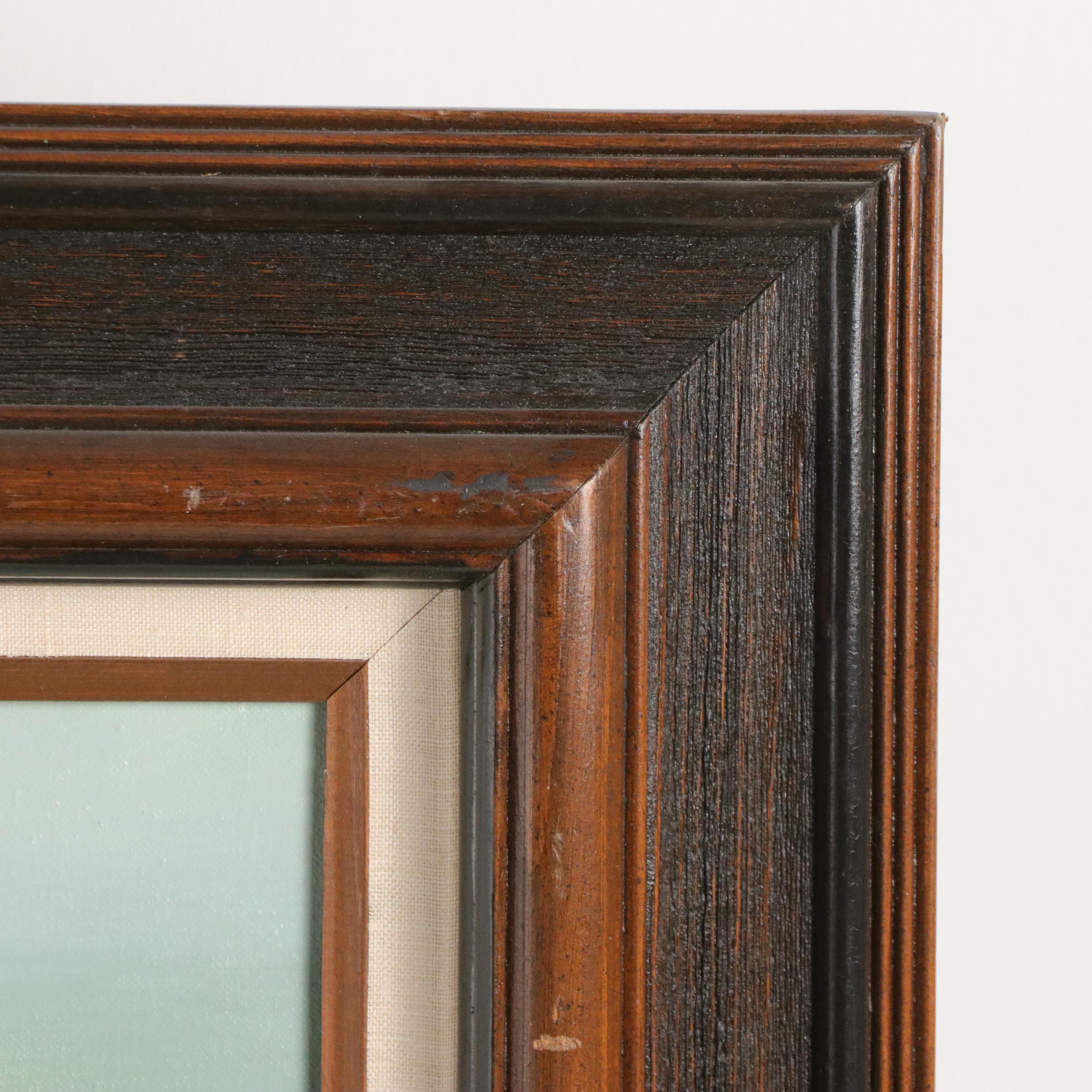 W. Lovell Oil Painting with Barnhouse Landscape, Late 20th Century