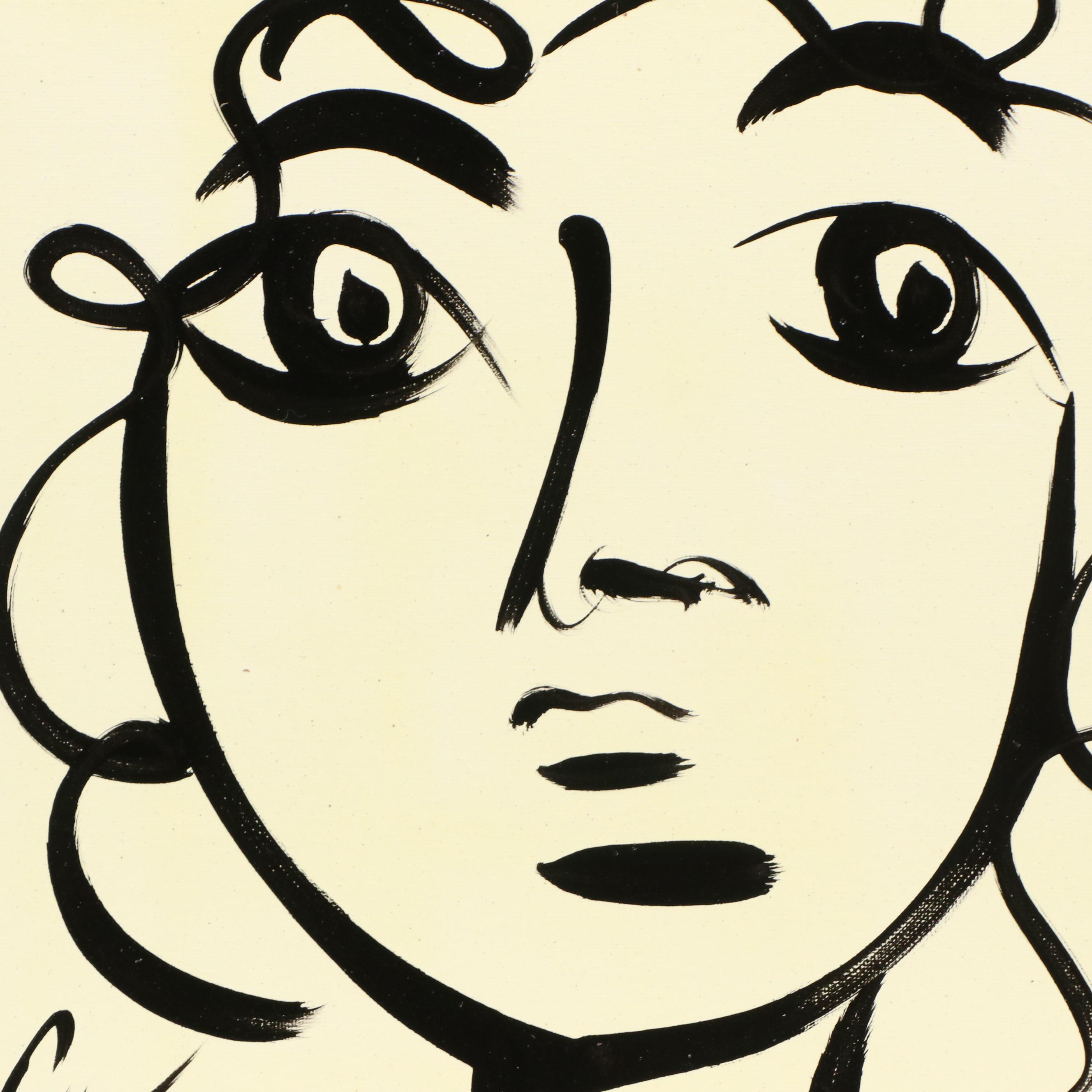 Peter Keil Abstract Portrait Acrylic Painting