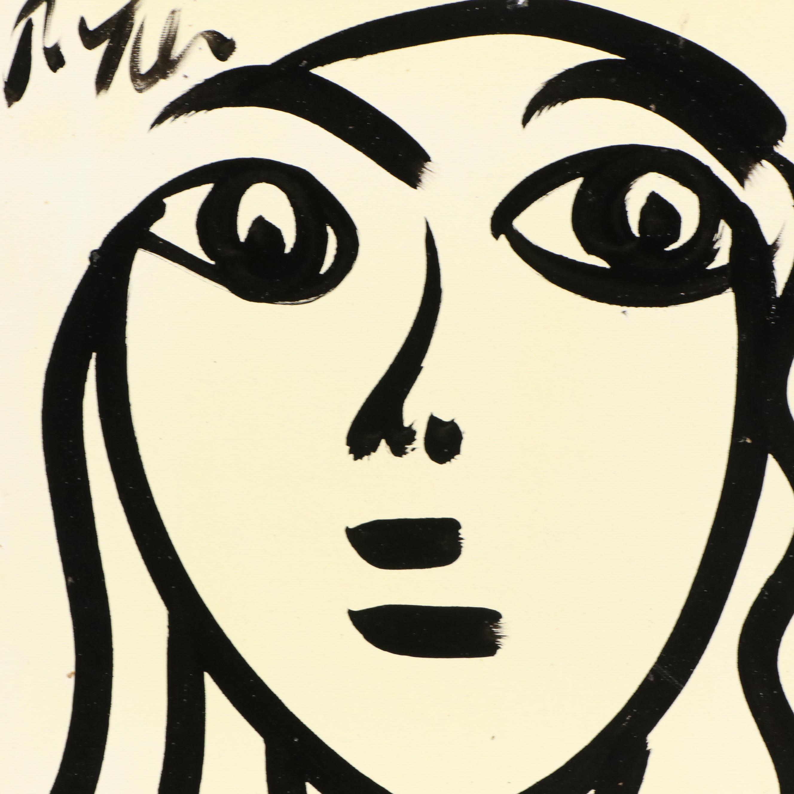 Peter Keil Abstract Portrait Acrylic Painting