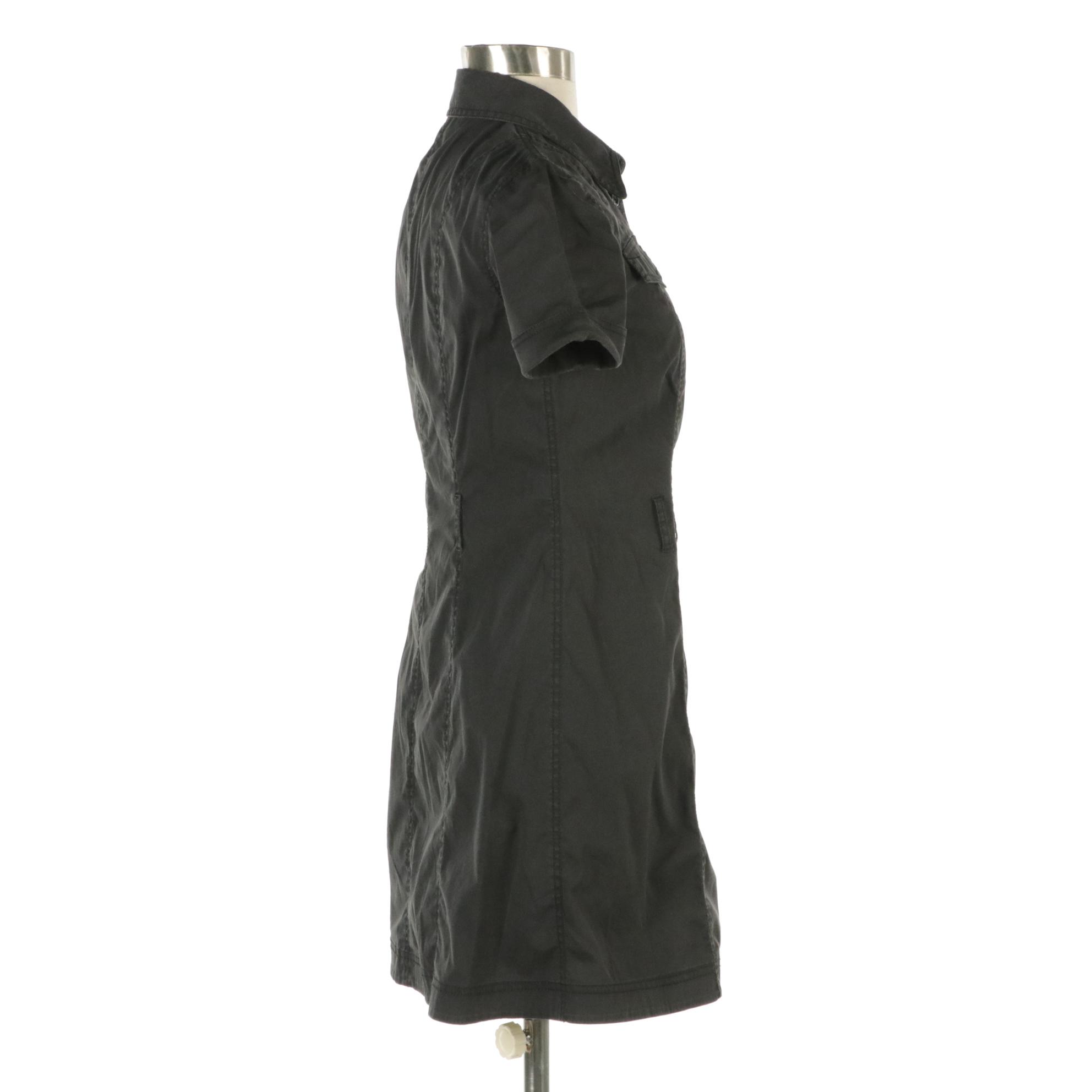 Prada Cargo Button-Front Knee-Length Dress
