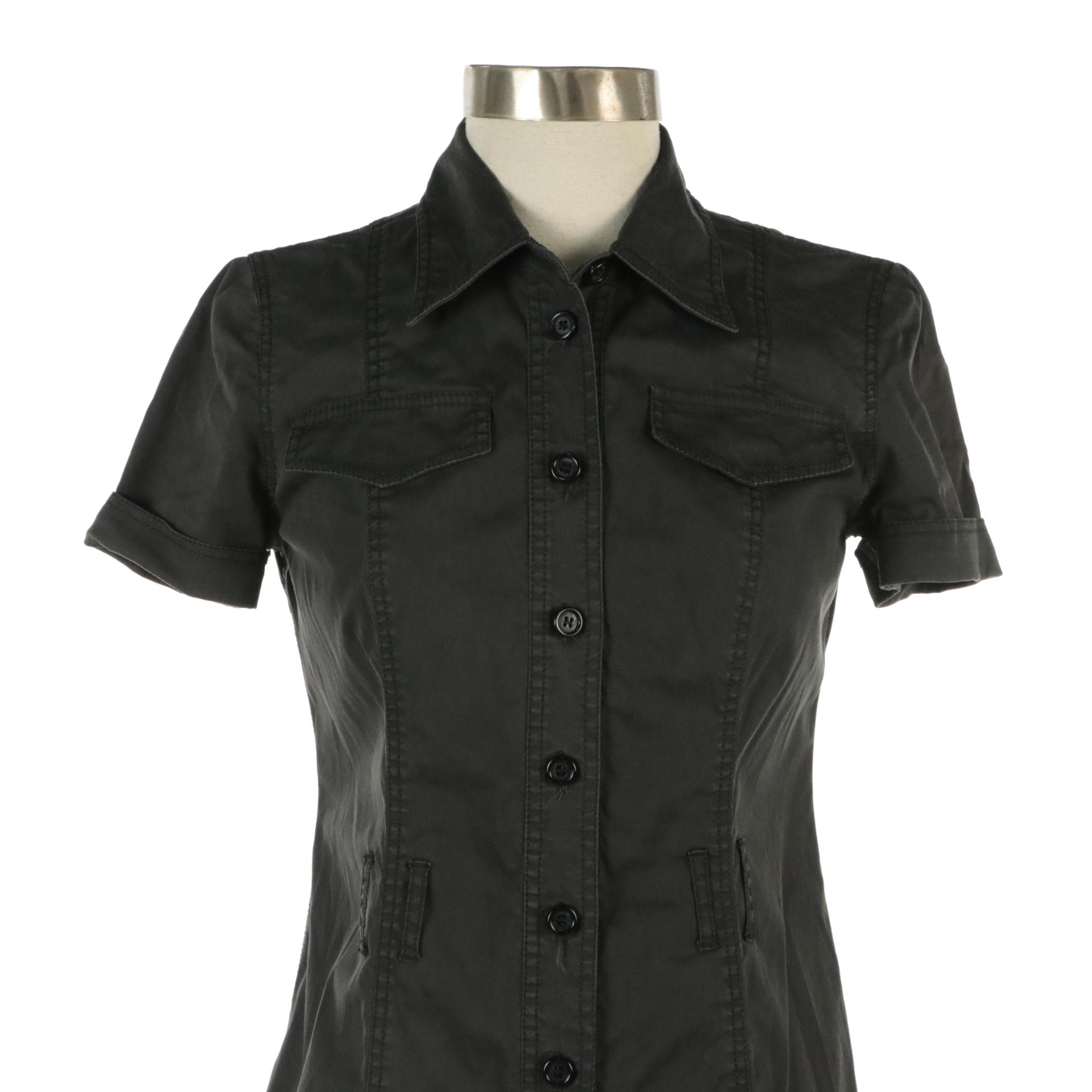 Prada Cargo Button-Front Knee-Length Dress