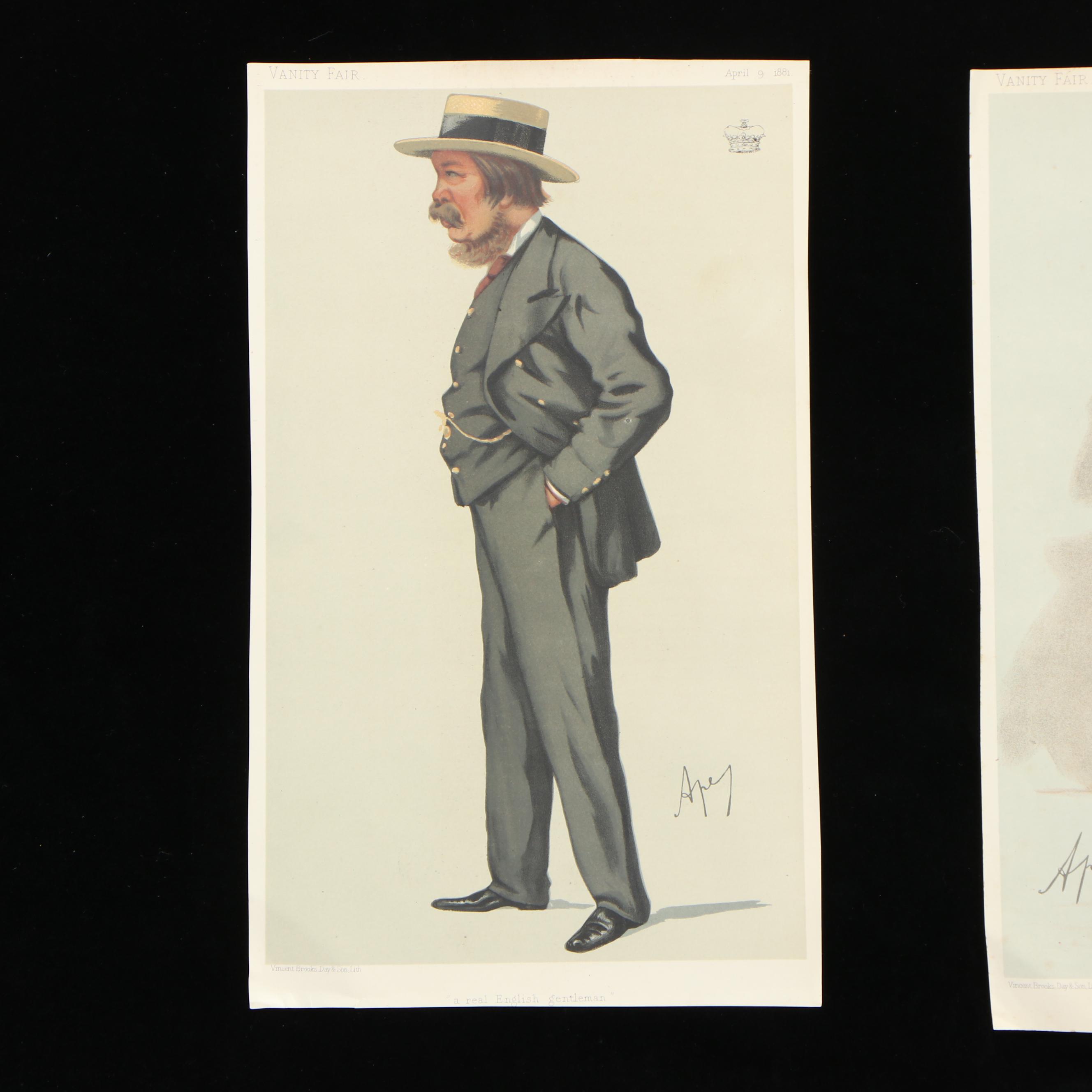 Vanity Fair Chromolithographs of Political Figures After "Ape" Pellegrini, 1881