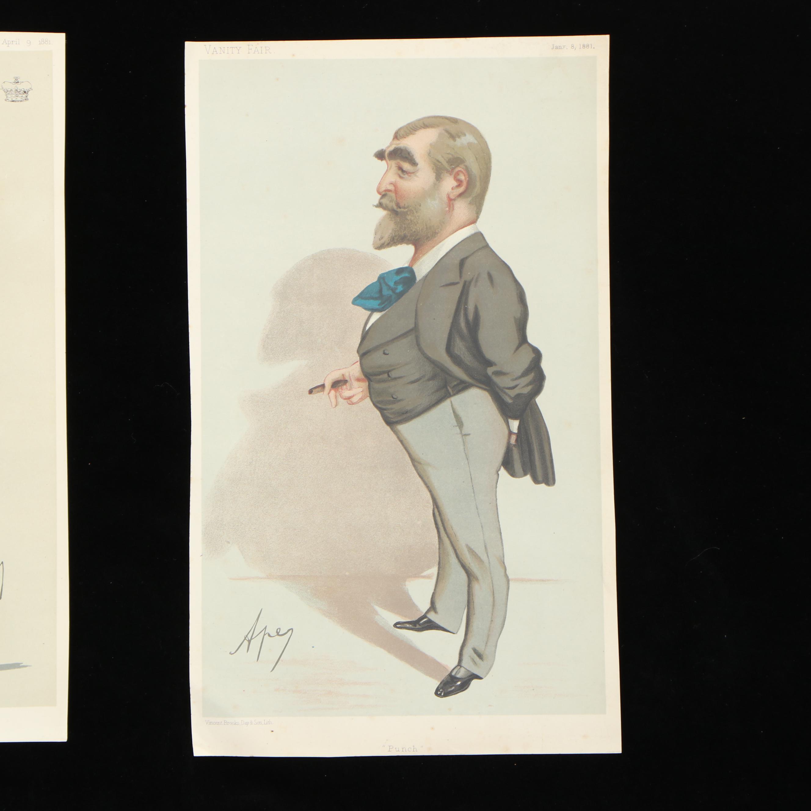 Vanity Fair Chromolithographs of Political Figures After "Ape" Pellegrini, 1881